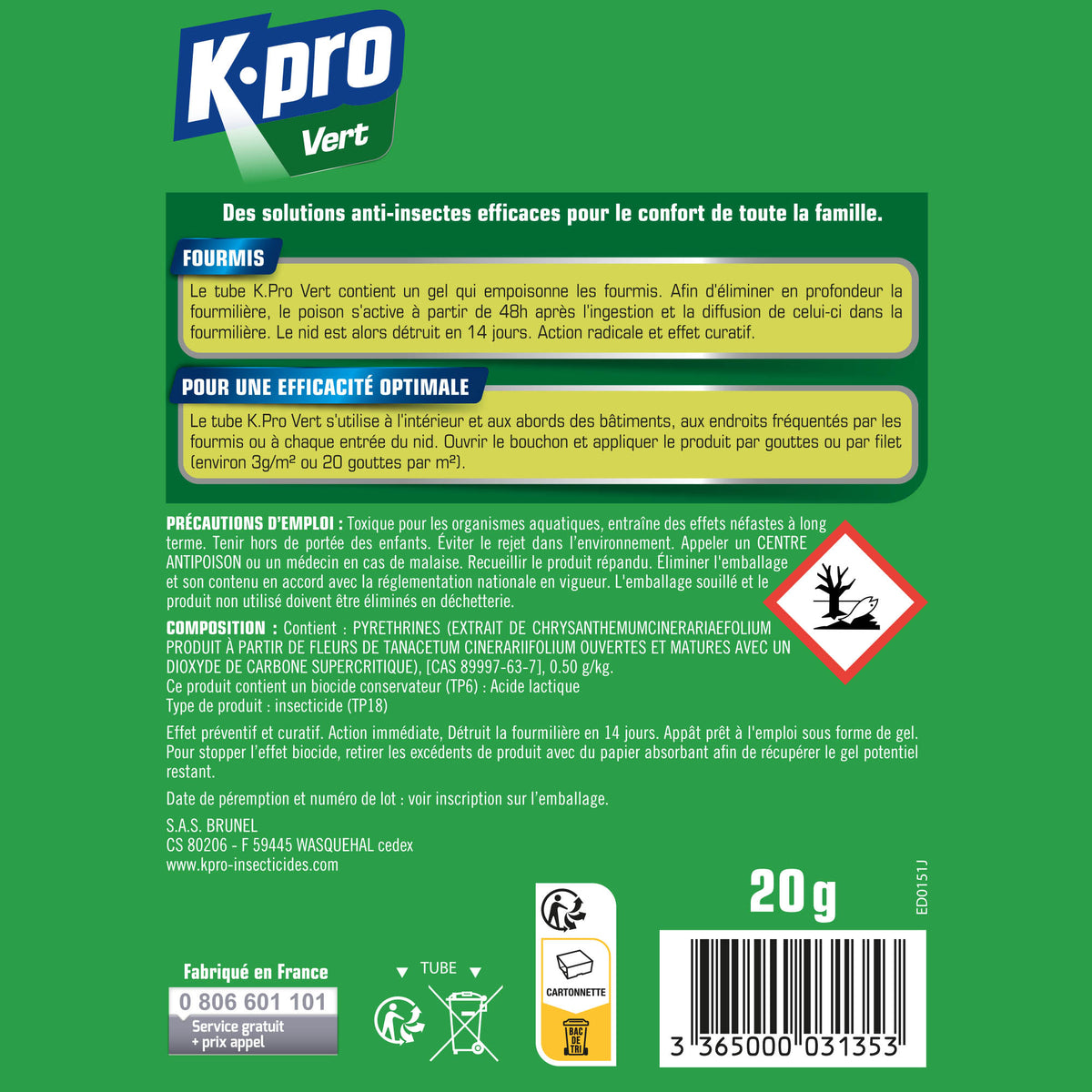 K.PRO - Tube fourmis 20g