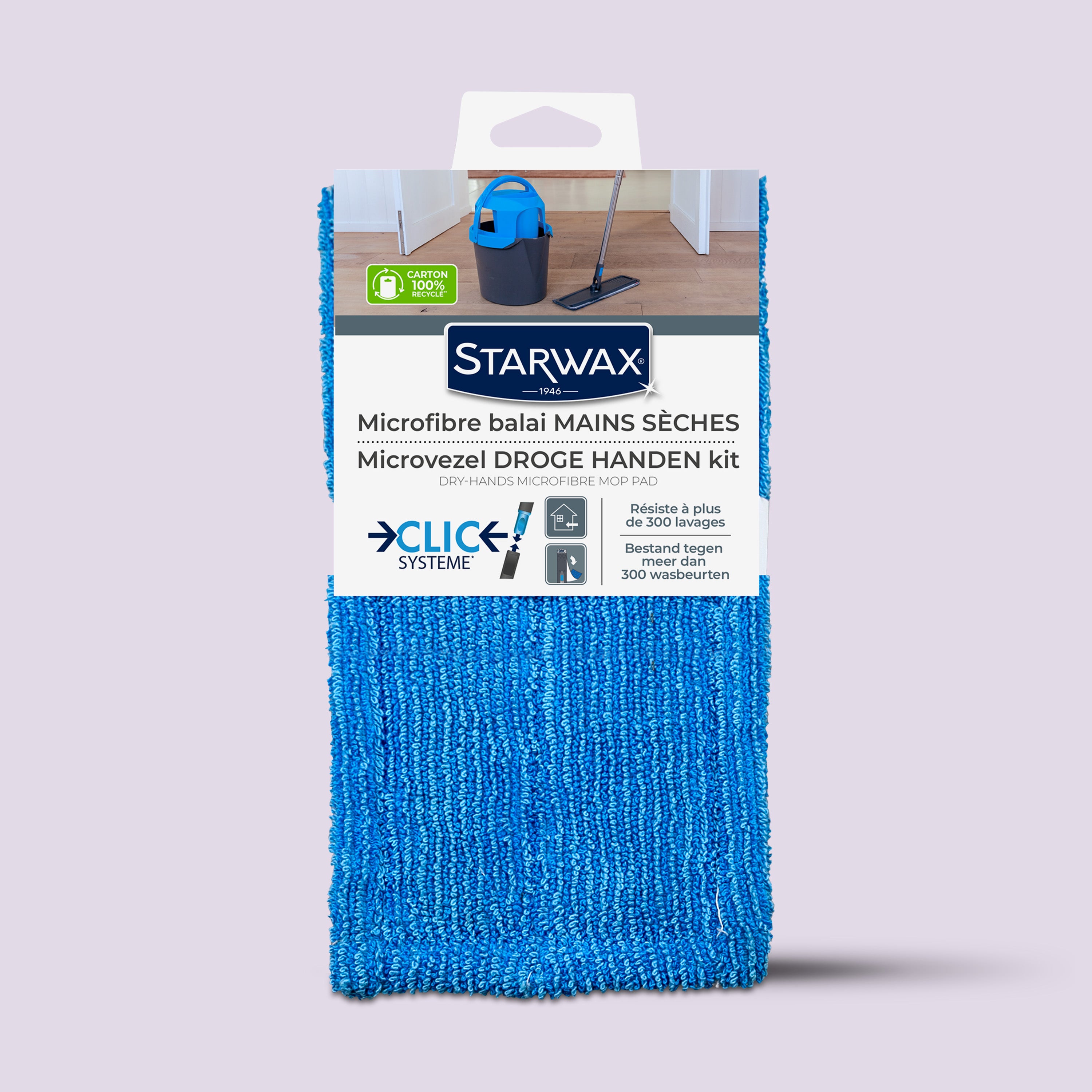 STARWAX - Microfibre balai Mains sèches Clic système X1