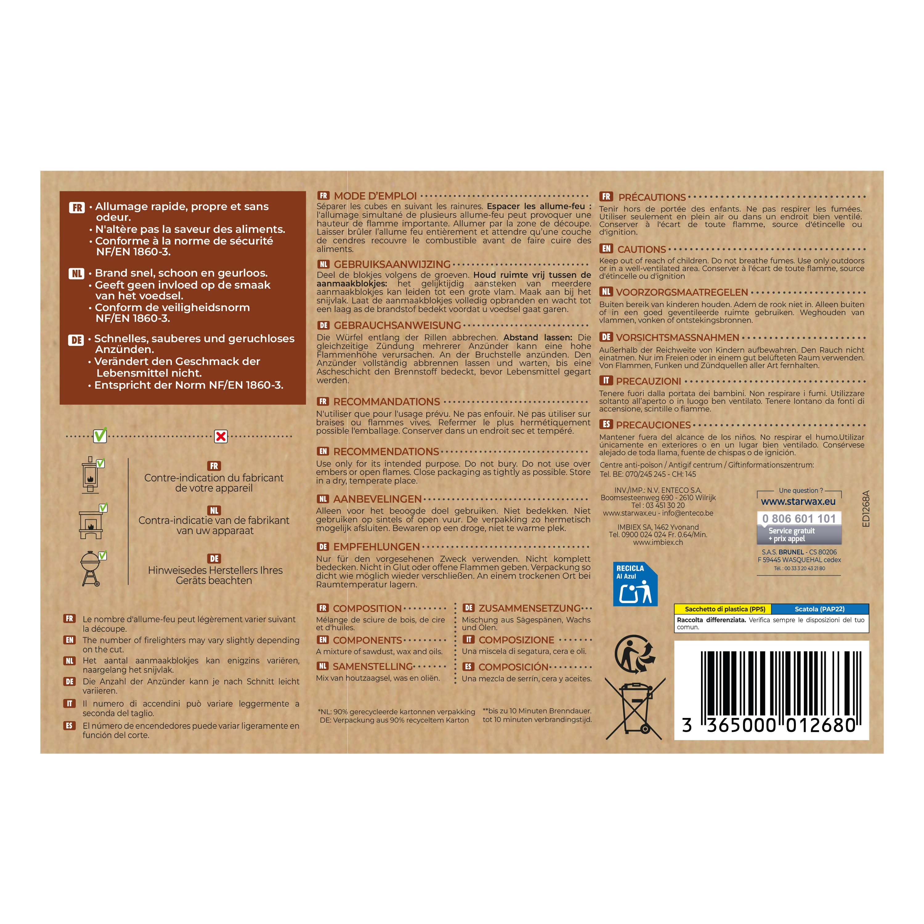 STARWAX - Cubes allume feu PEFC X32