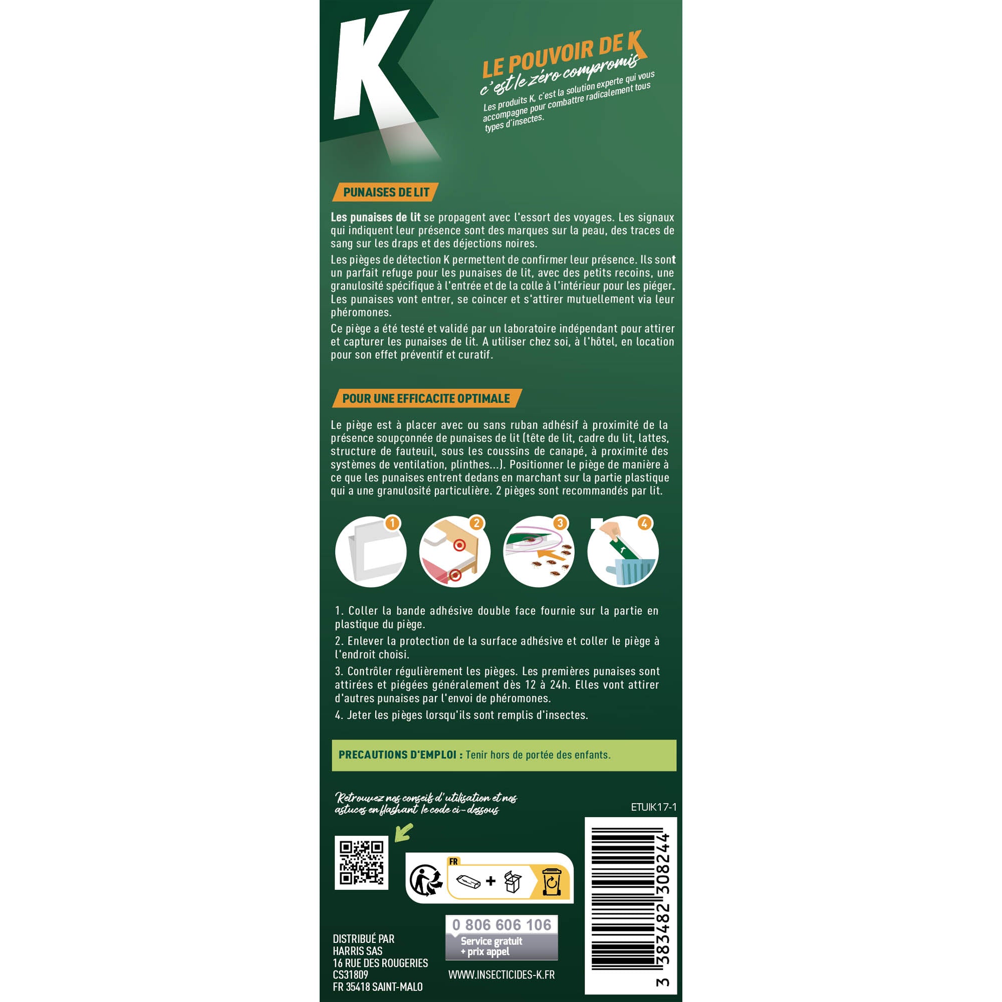 K - Piège à punaises de lit x 4