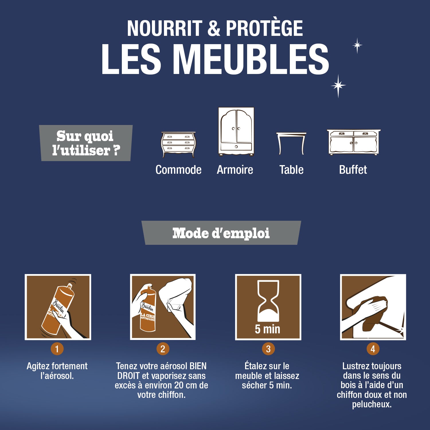 JACQUES BRIOCHIN - Cire antiquaire à la cire d'abeille 400ml