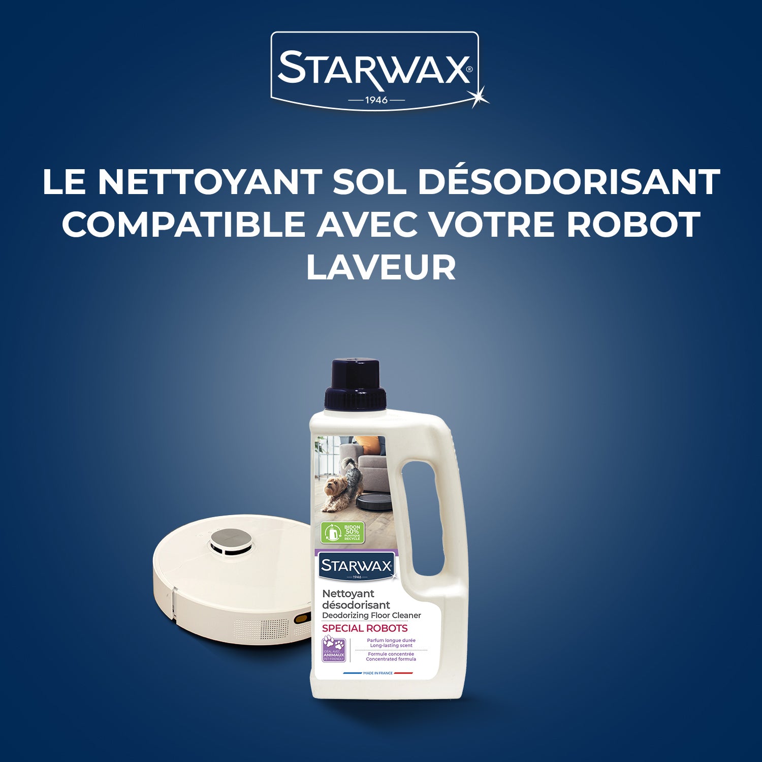 STARWAX - Nettoyant désodorisant Spécial Robot 1L Parfum longue durée