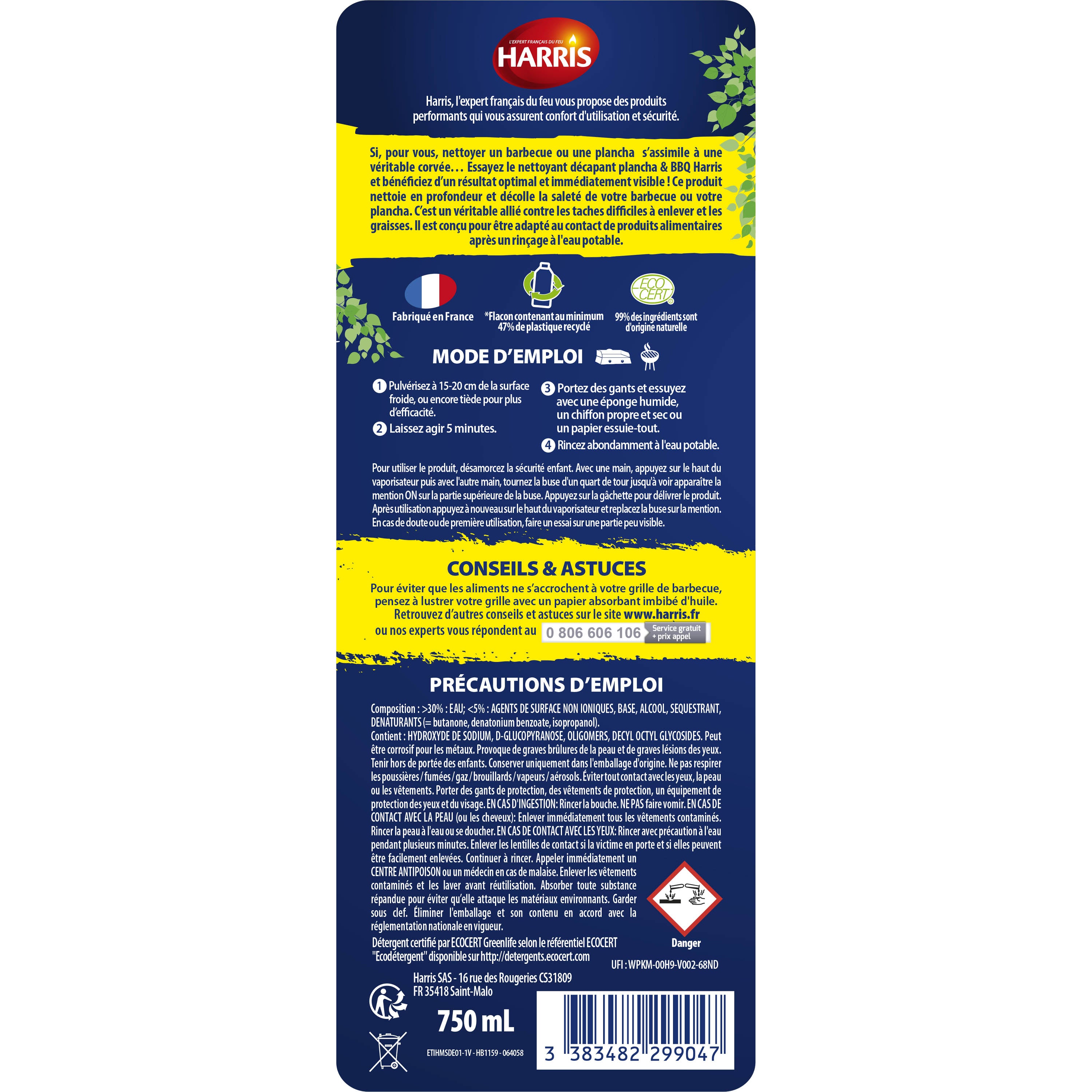 HARRIS - Nettoyant plancha et barbecue 750ml