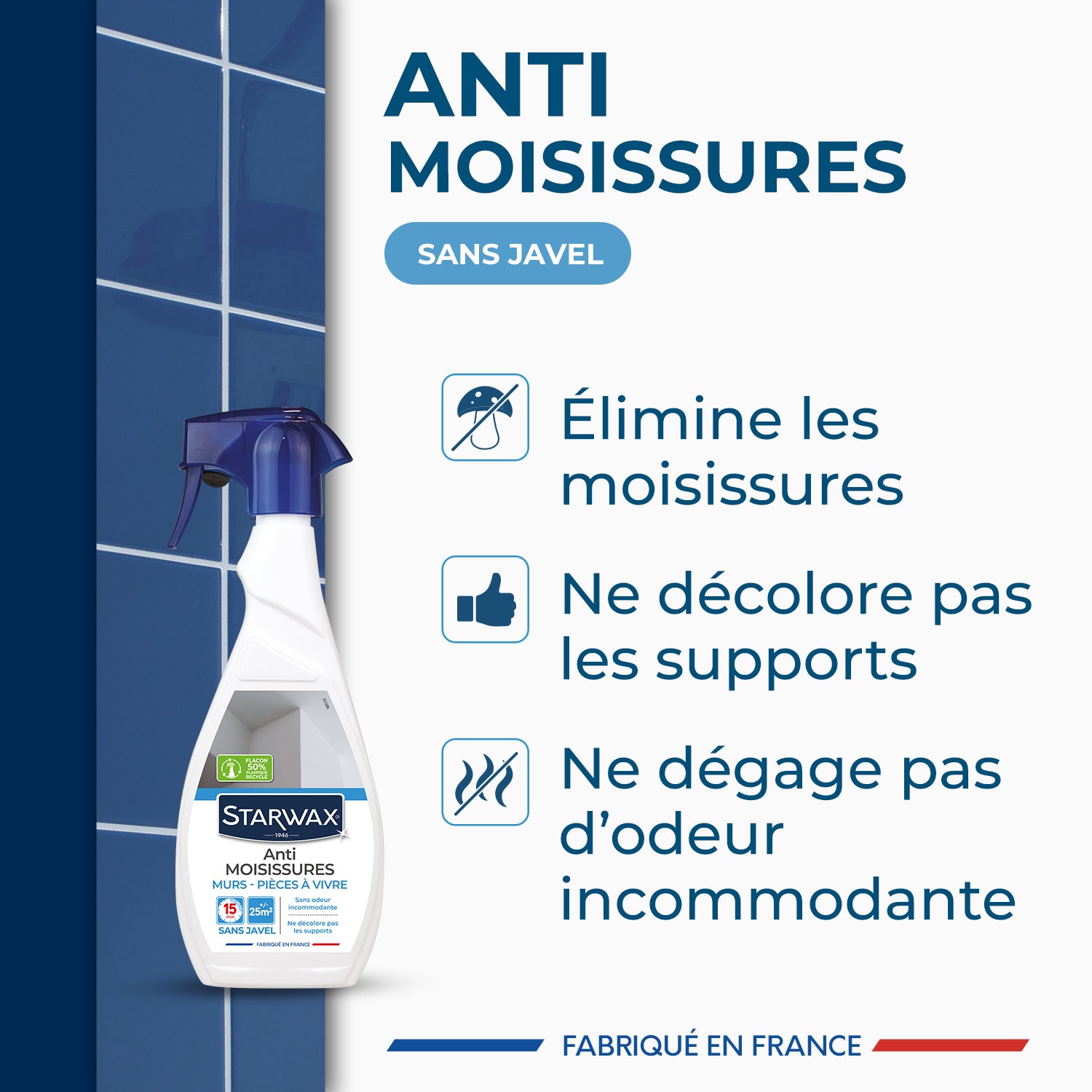STARWAX - Anti-moisissures pour murs et pièces à vivre 500ml