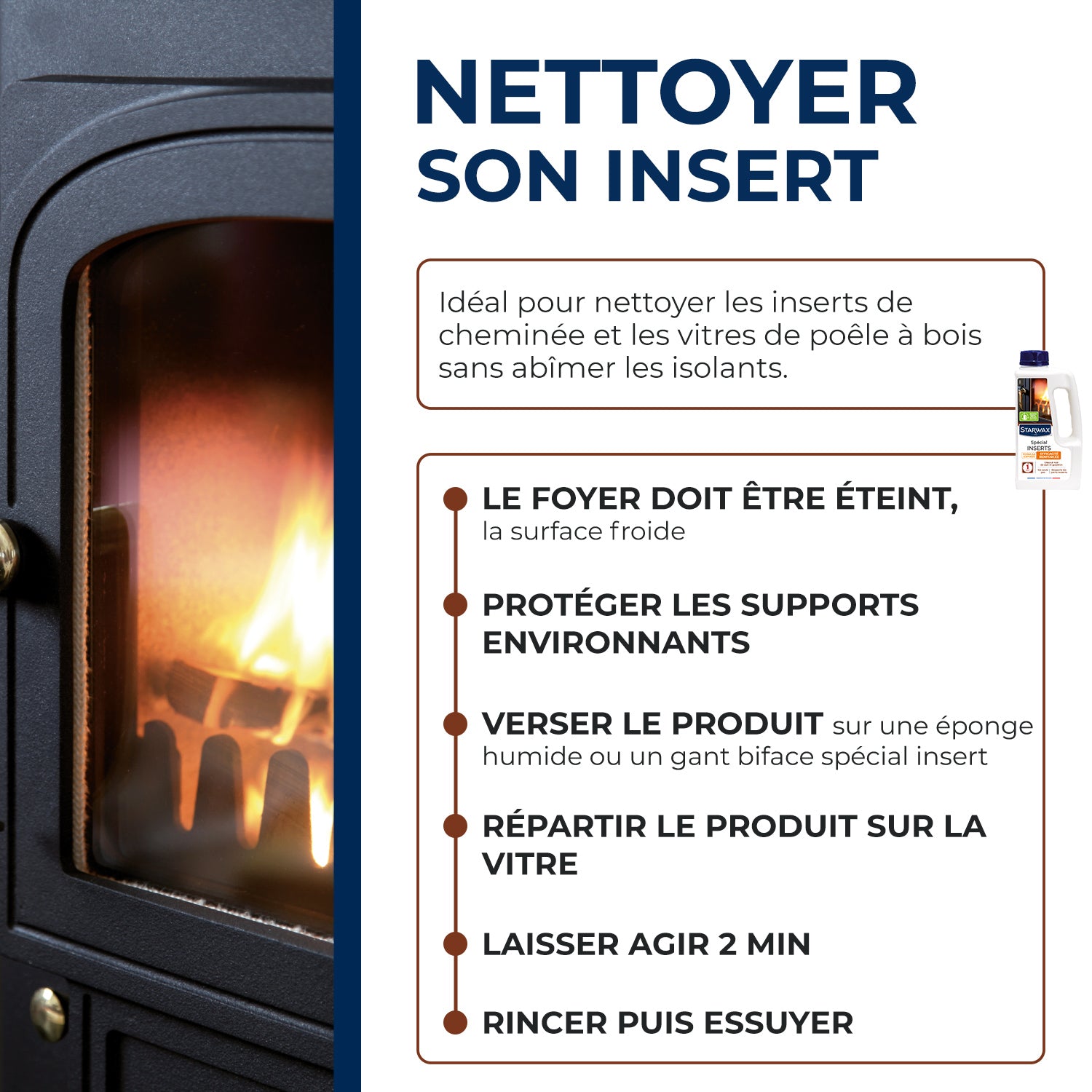 STARWAX - Nettoyant express inserts pour poêle & cheminée
500ml