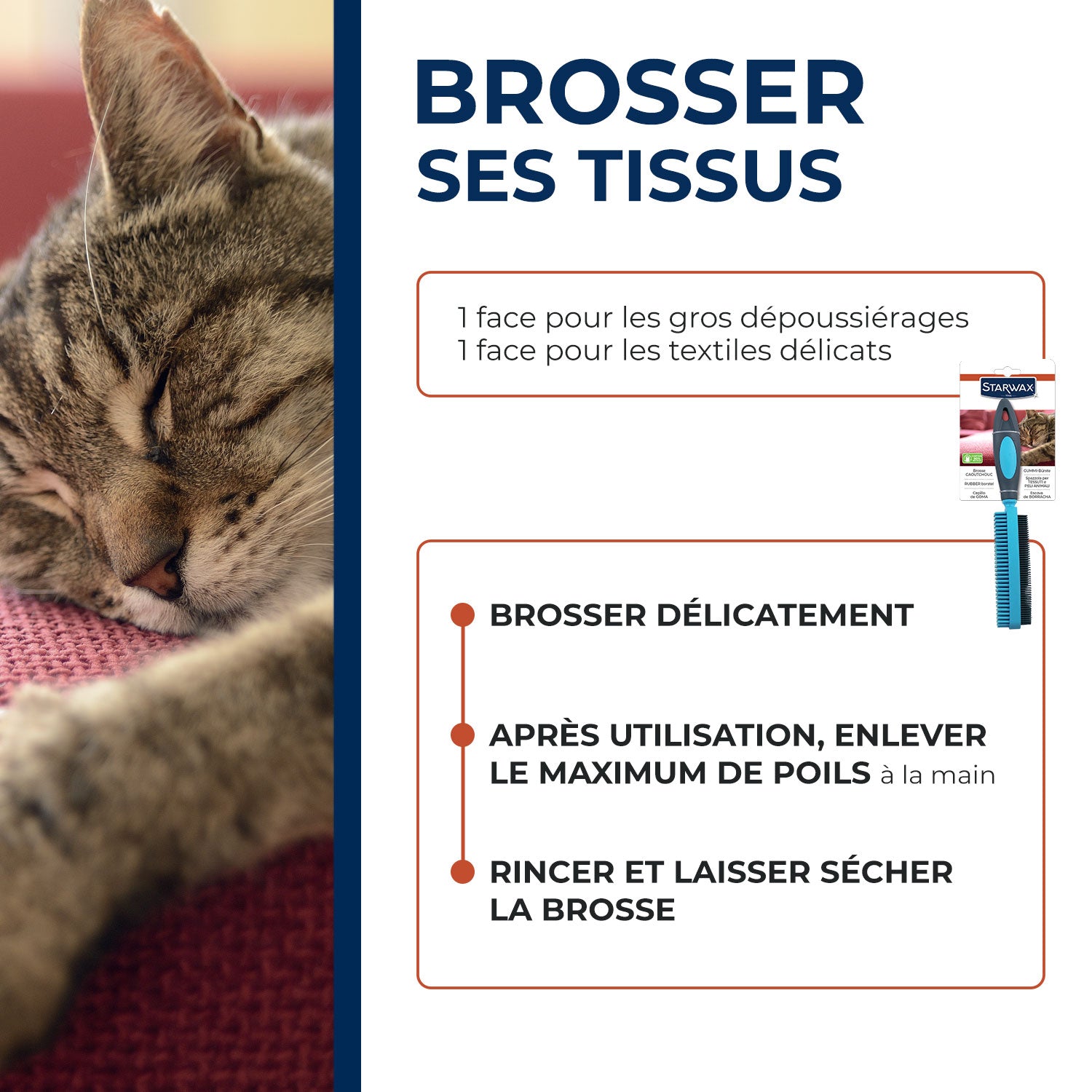 STARWAX - Brosse caoutchouc pour textile
X1