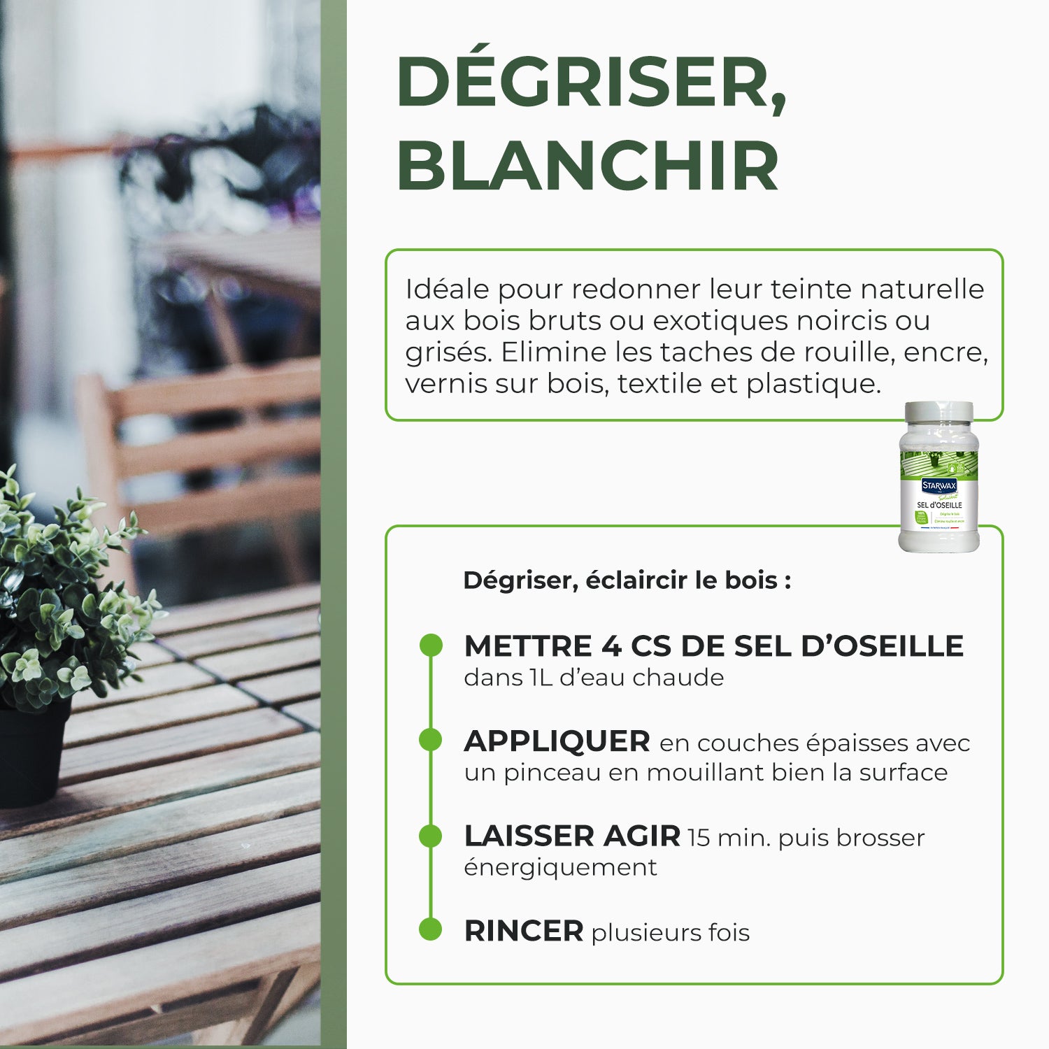 STARWAX SOLUVERT - Sel d'oseille 400g