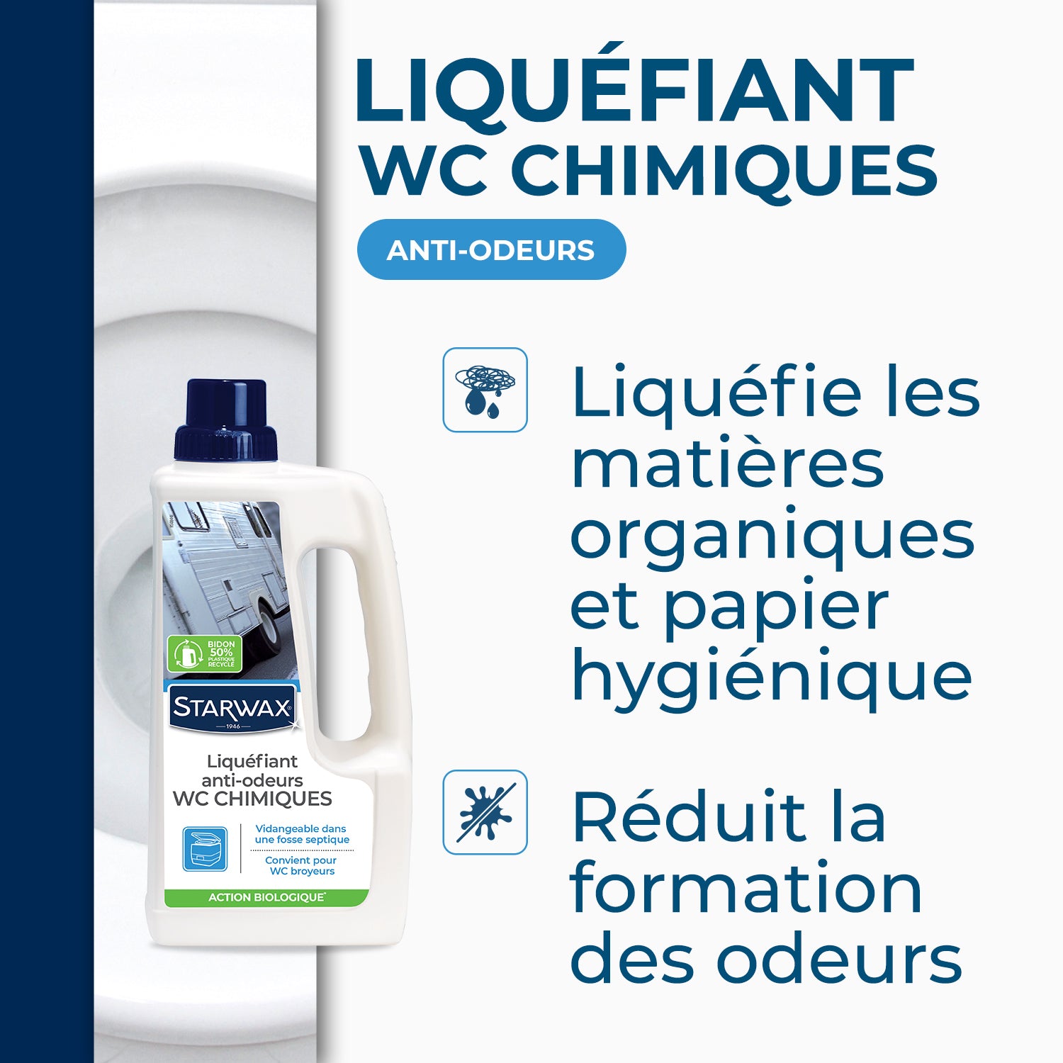 STARWAX - Liquéfiant désodorisant pour WC chimiques
1L