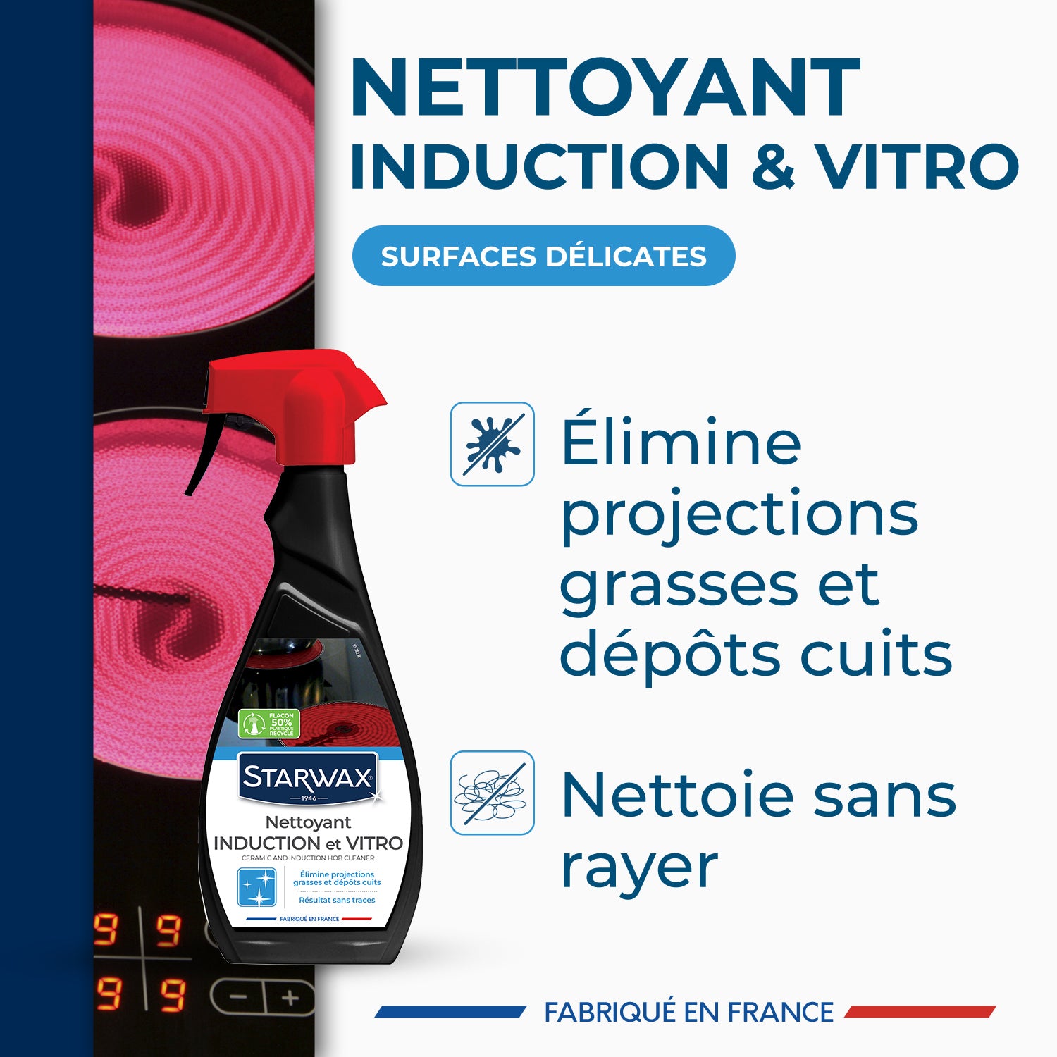 STARWAX - Nettoyant quotidien pour vitrocéramique et induction 500ml
