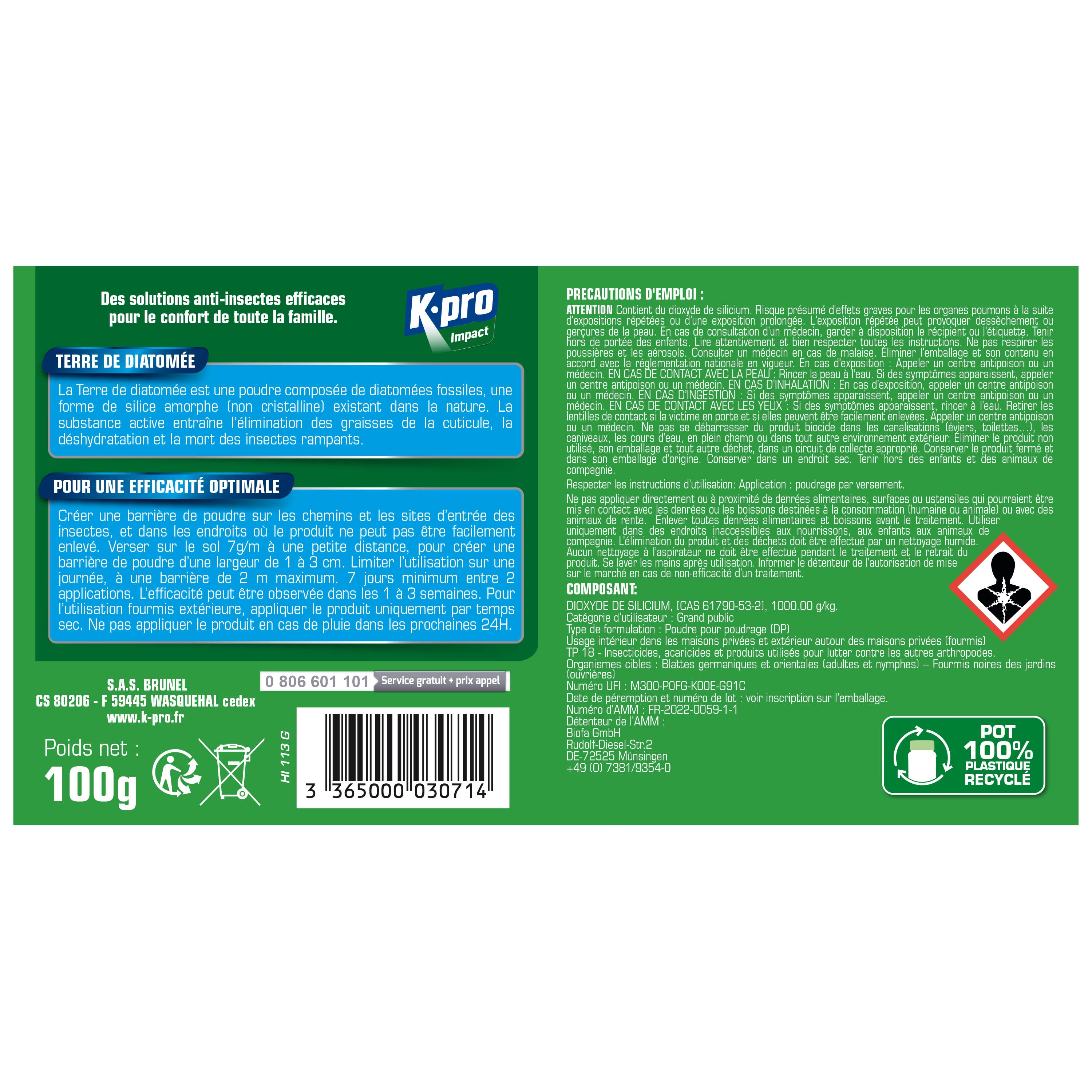 K.PRO - Terre de Diatomée
100g 100 Gr