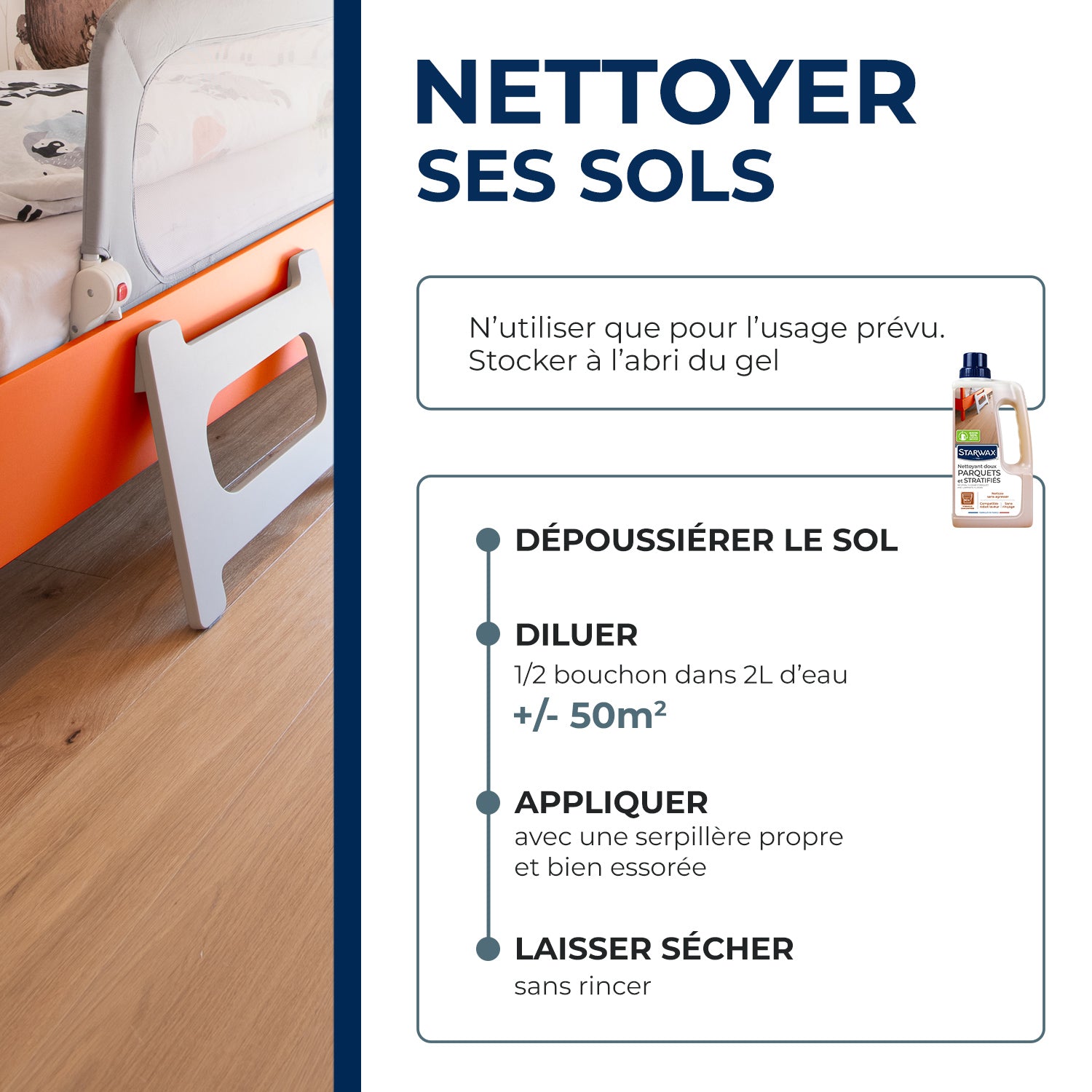 STARWAX - Nettoyant doux pour parquets et sols stratifiés
1L