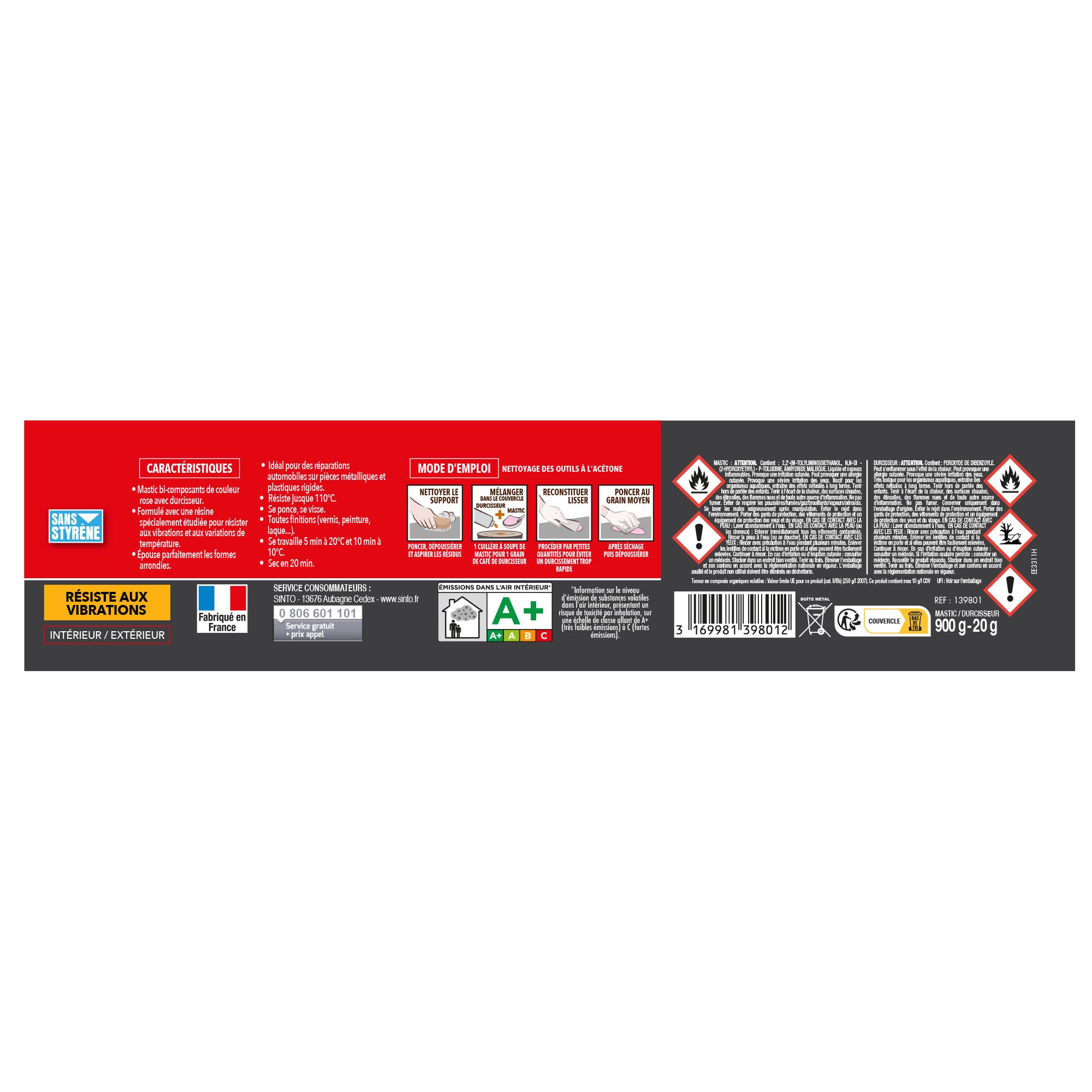 SINTO - Répare métal souple 170ml