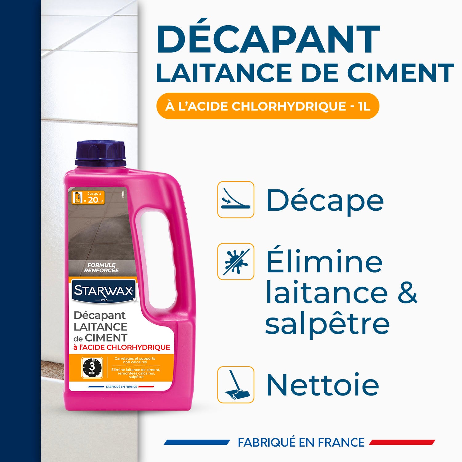 STARWAX - Décapant laitance de ciment 1L