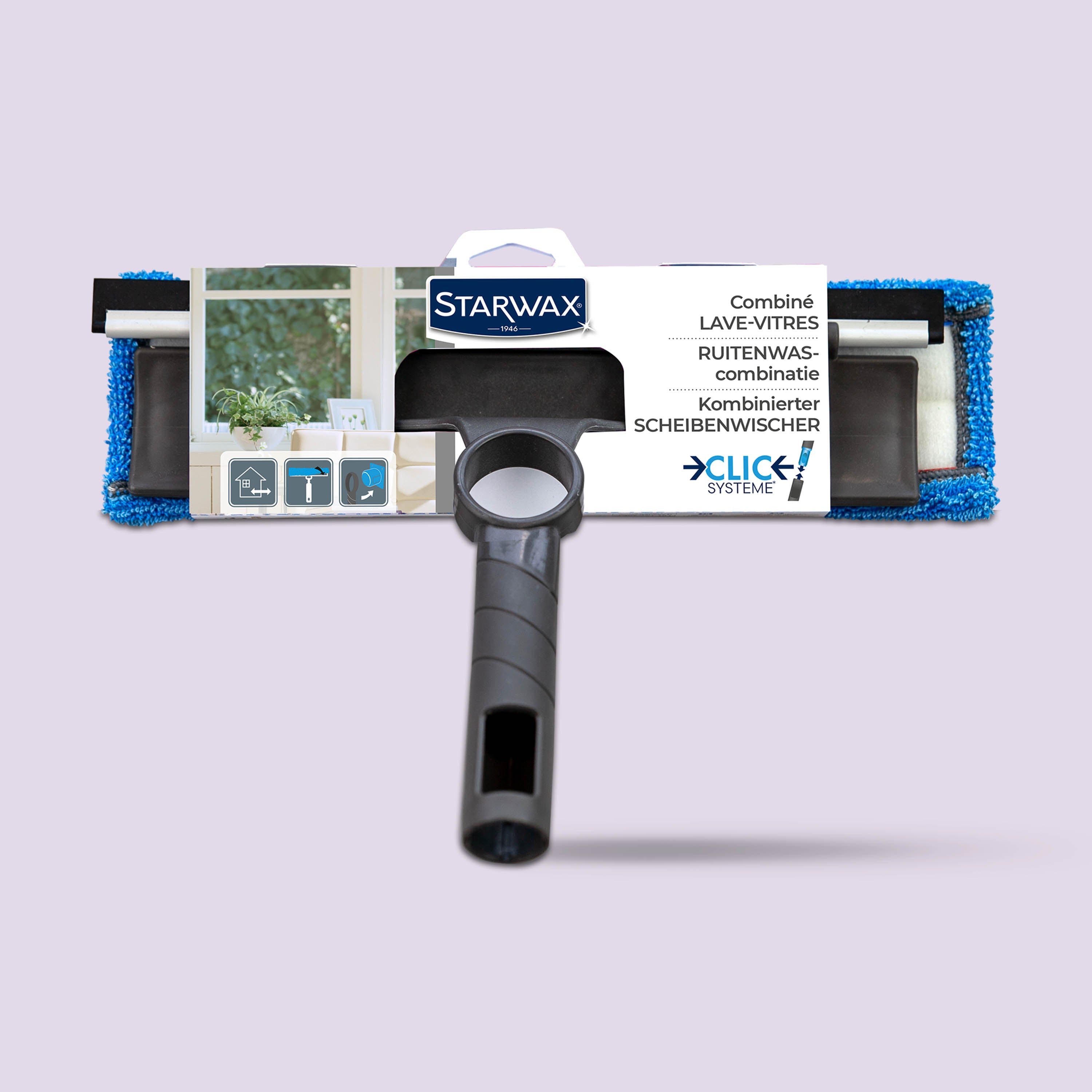 STARWAX - Combiné lave vitres Clic système X1