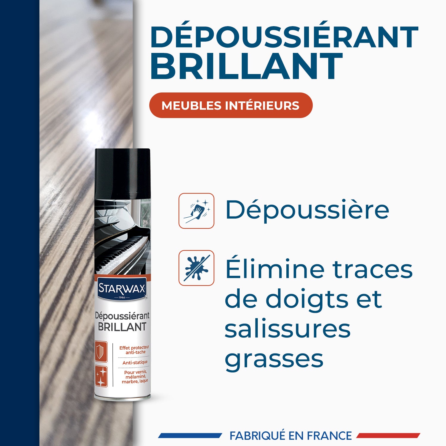 STARWAX - Nettoyant dépoussiérant brillant pour mobilier intérieur 400ml