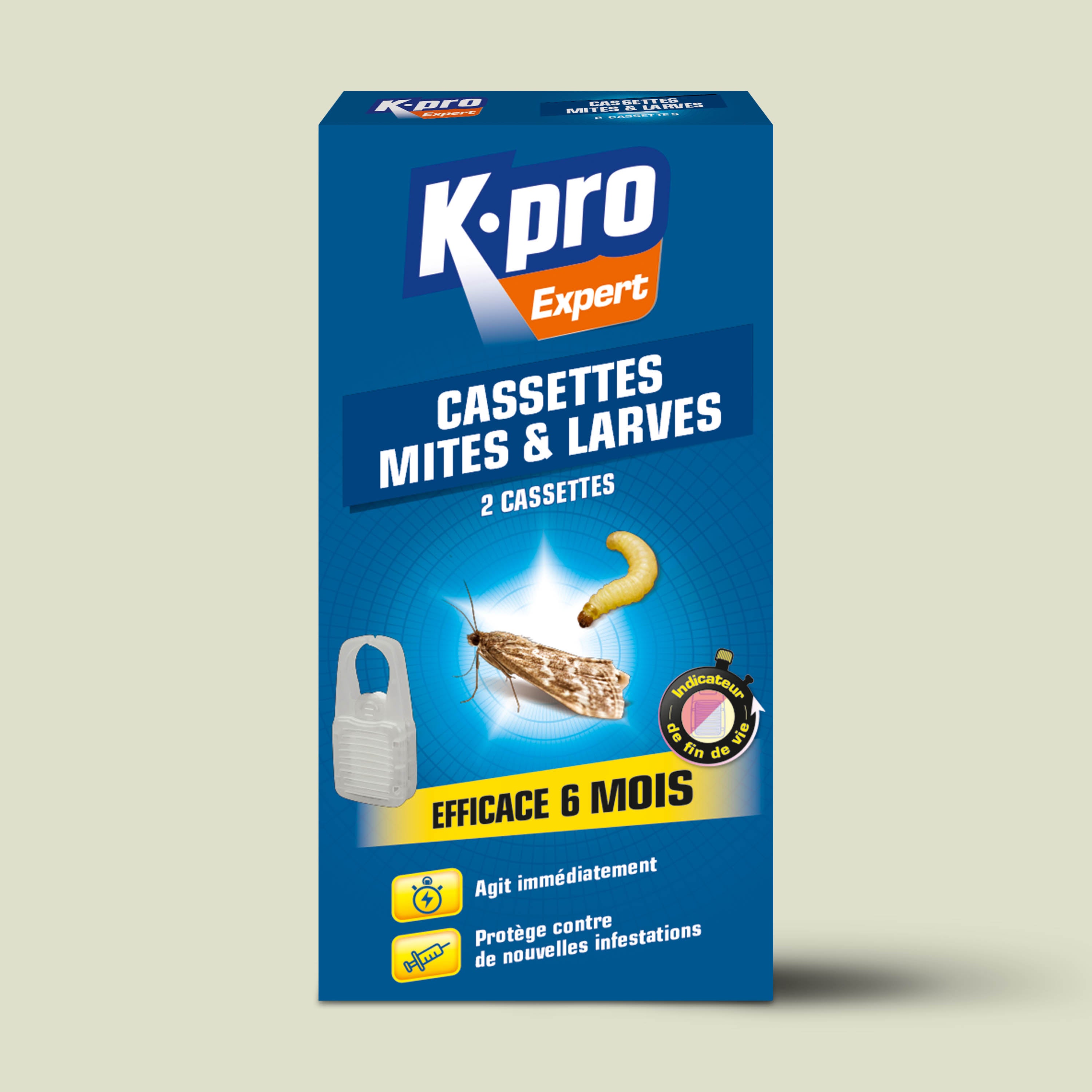 K.PRO - Cassettes mites et larves avec témoin de durée de vie X2