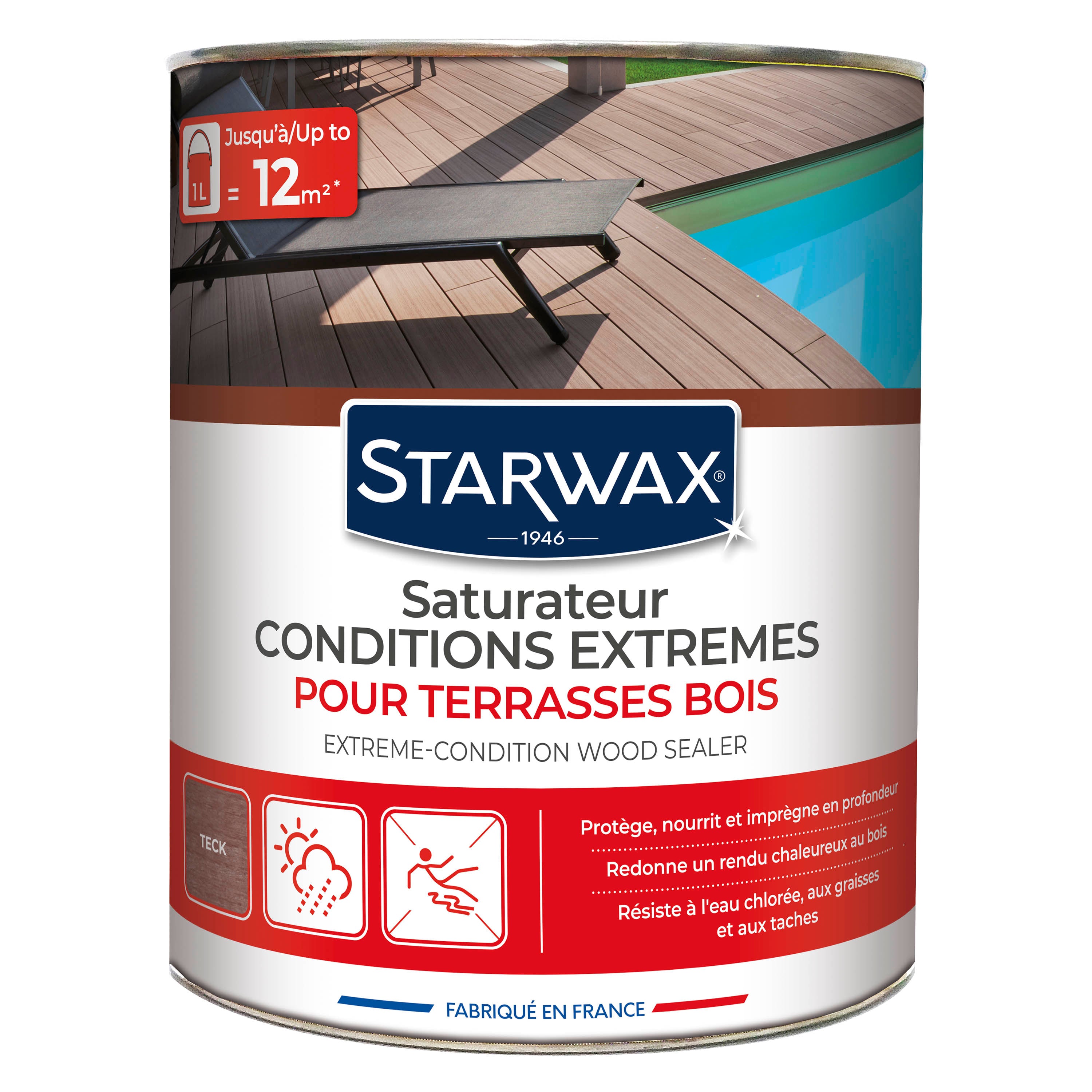 STARWAX - Saturateur bois extérieurs conditions extrêmes
1L Incolore