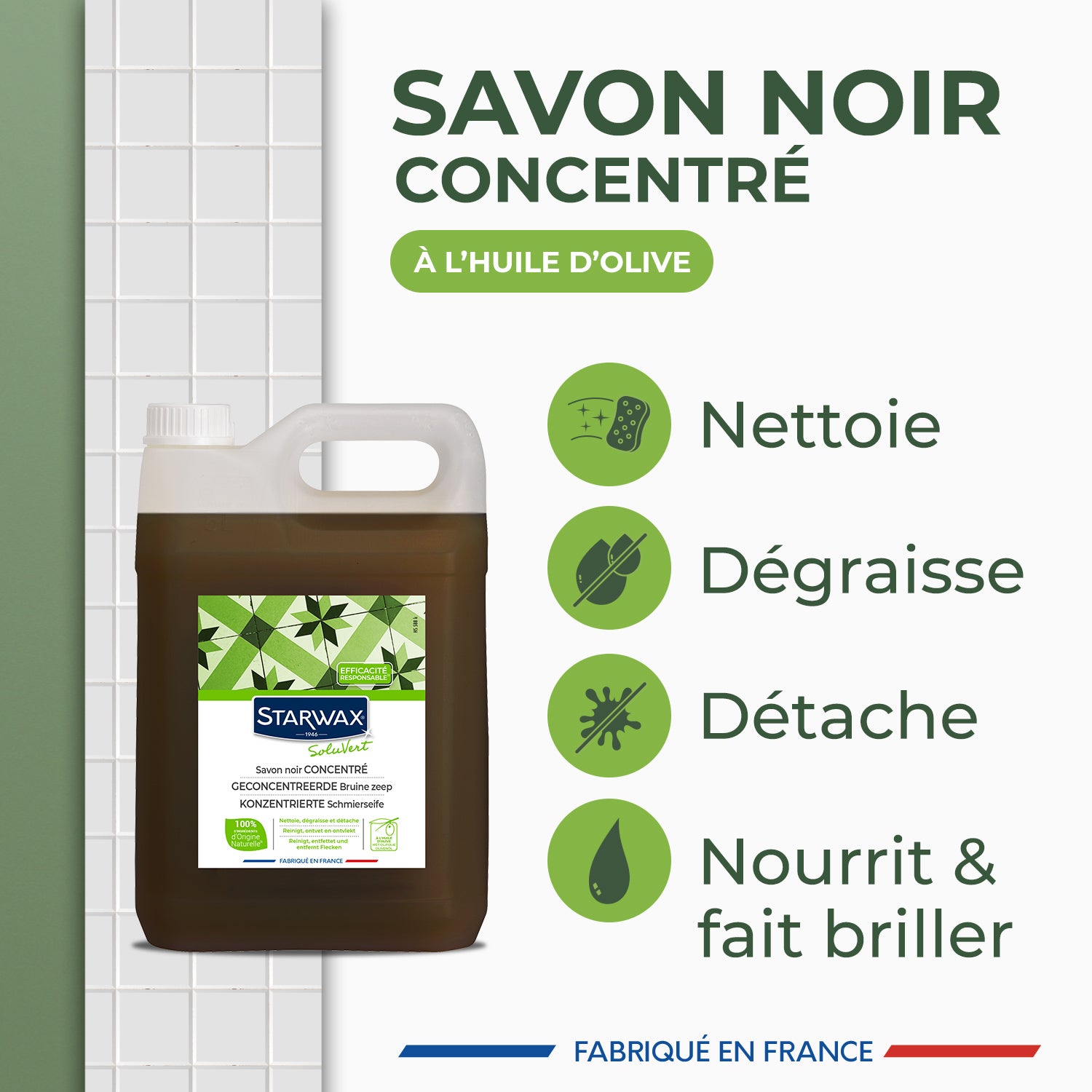 STARWAX - Savon noir concentré à l'huile d'olive 1L