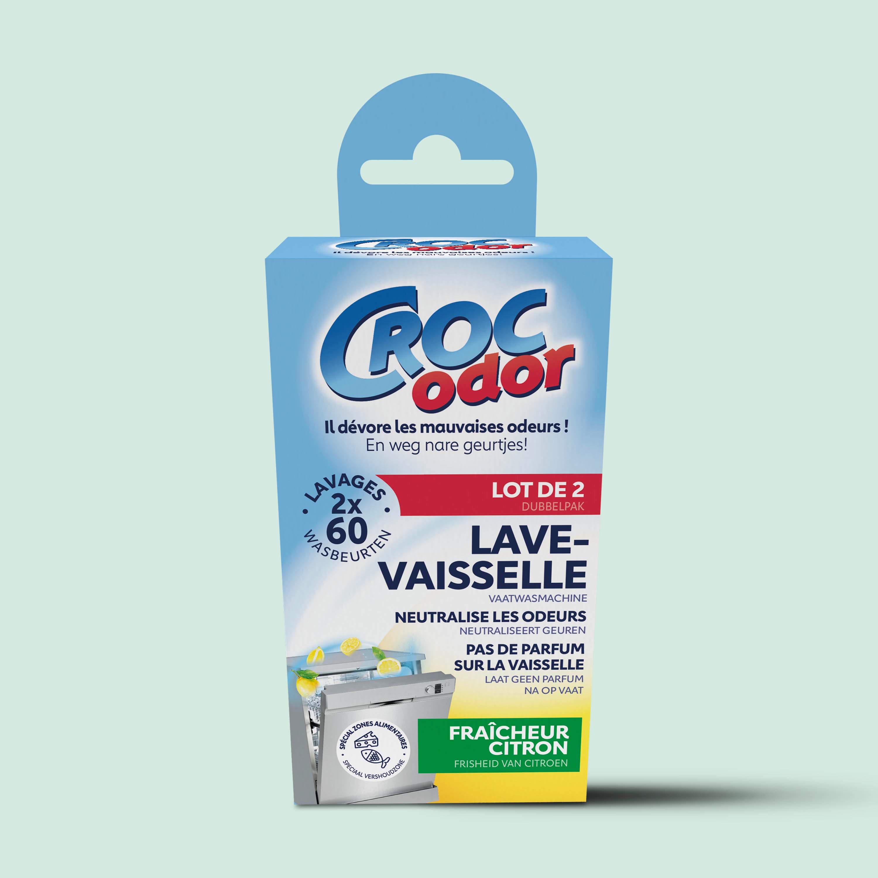CROC ODOR - Désodorisant lave-vaisselle citron 8ml Citron