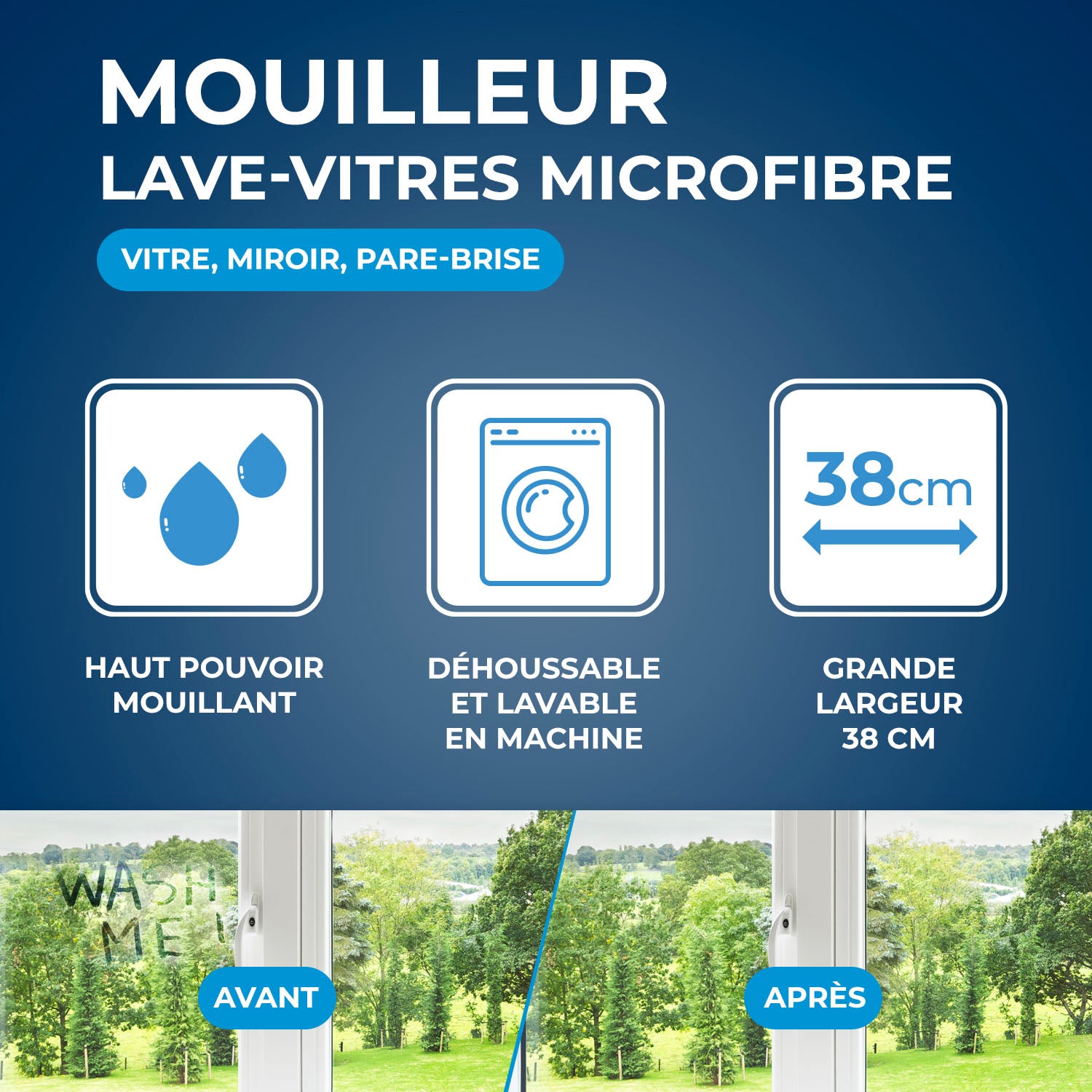 STARWAX - Mouilleur avec housse microfibre pour vitres
X1