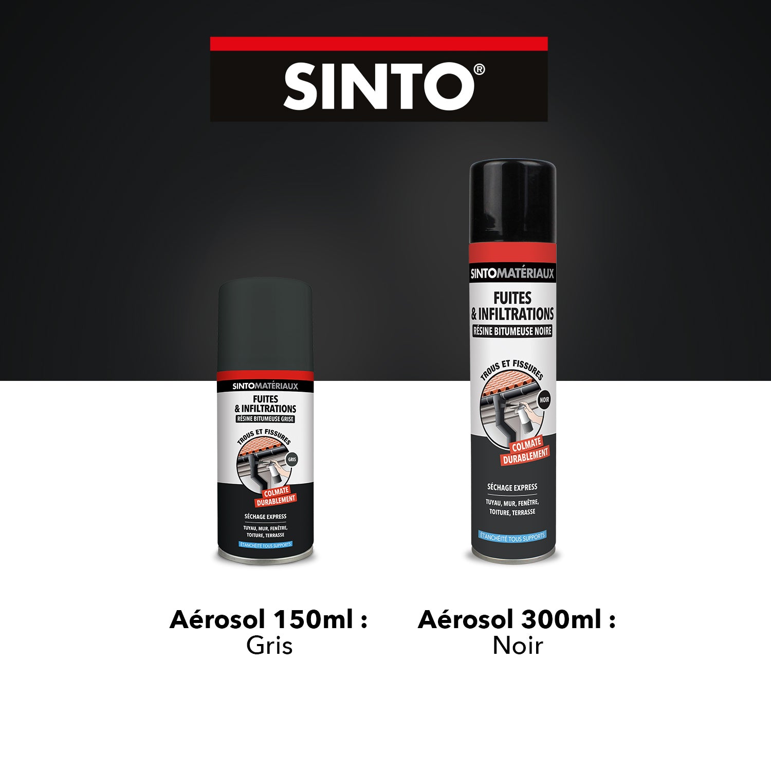 SINTO - Fuites et infiltrations 300ml Noir