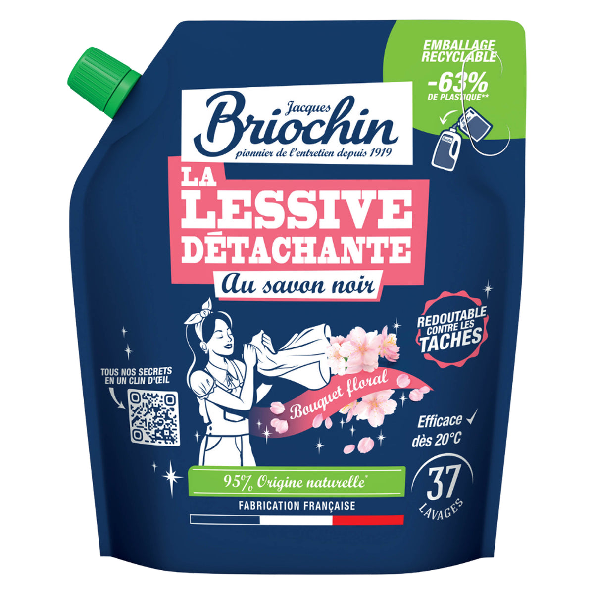 Lot de 3 recharges de lessives détachantes au savon noir