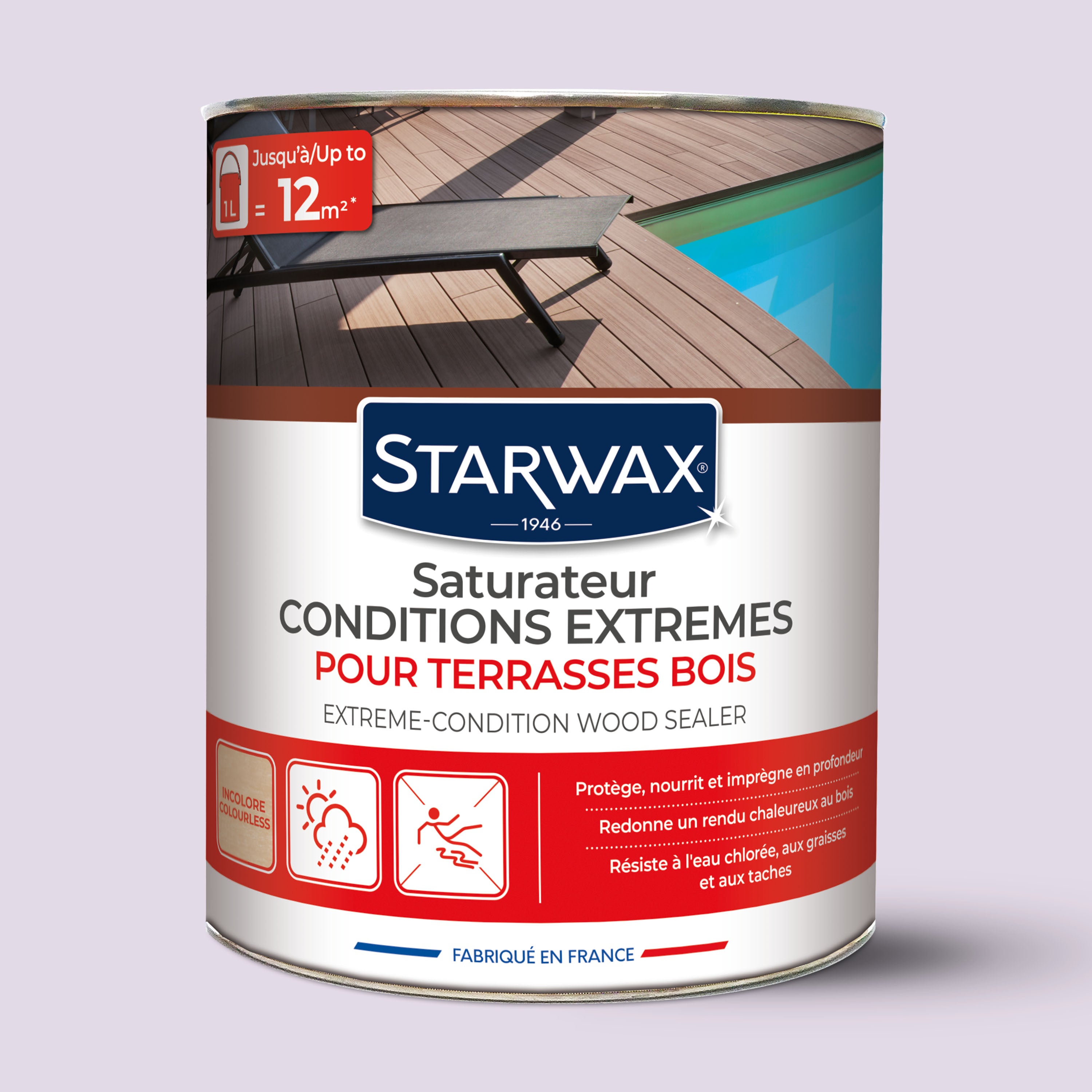 STARWAX - Saturateur bois extérieurs conditions extrêmes
1L Incolore