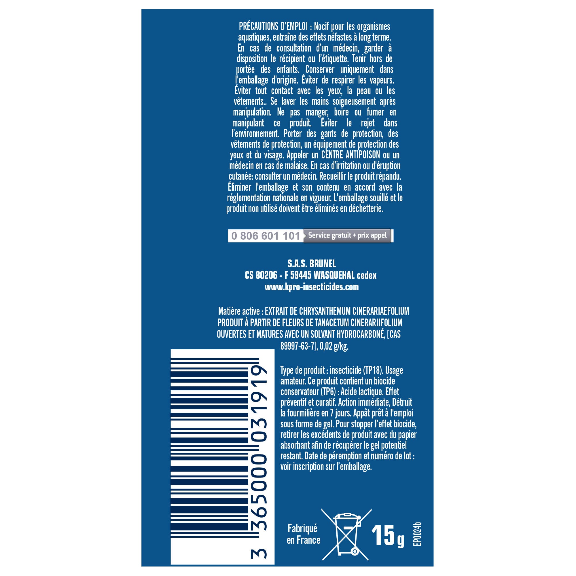 K.PRO - Tube fourmis 15g