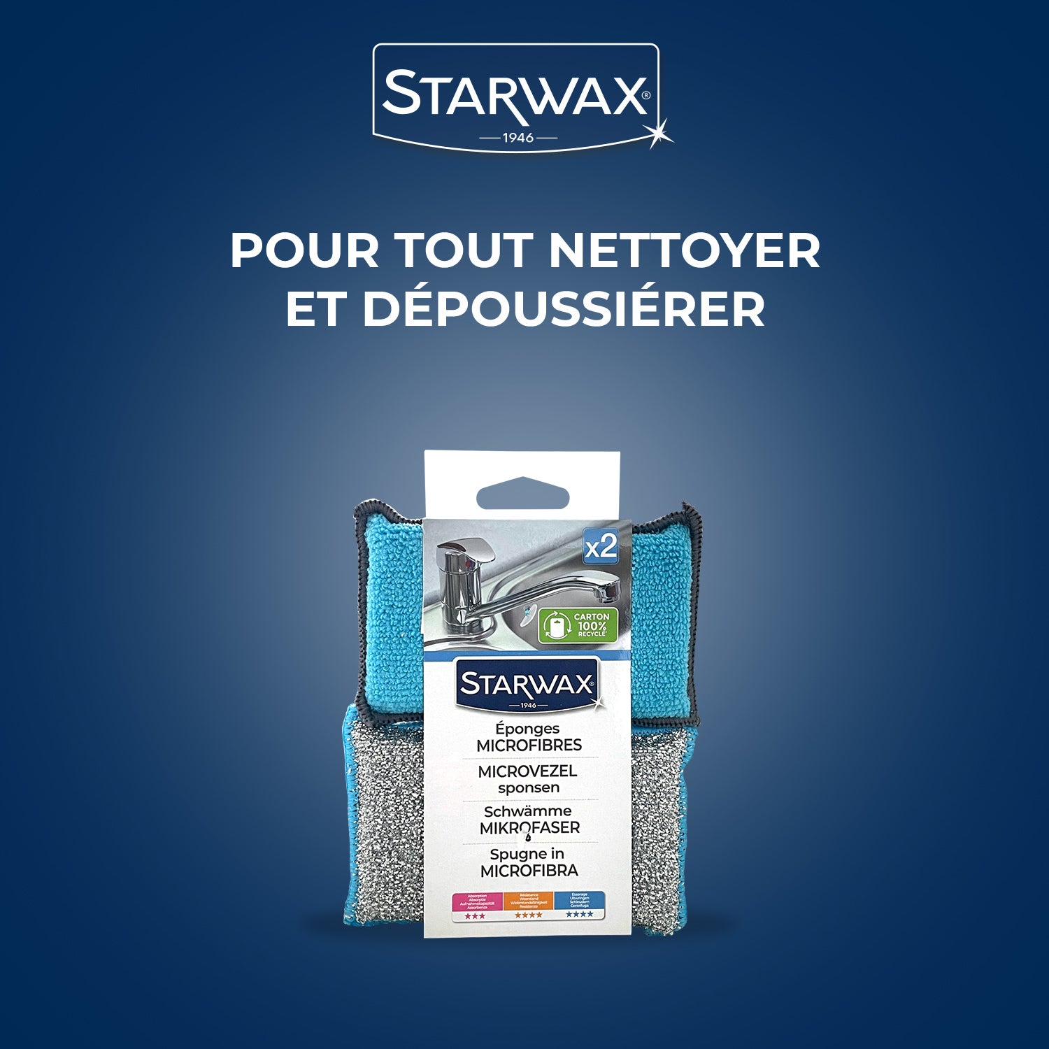 STARWAX - Eponges lavables réutilisables X2