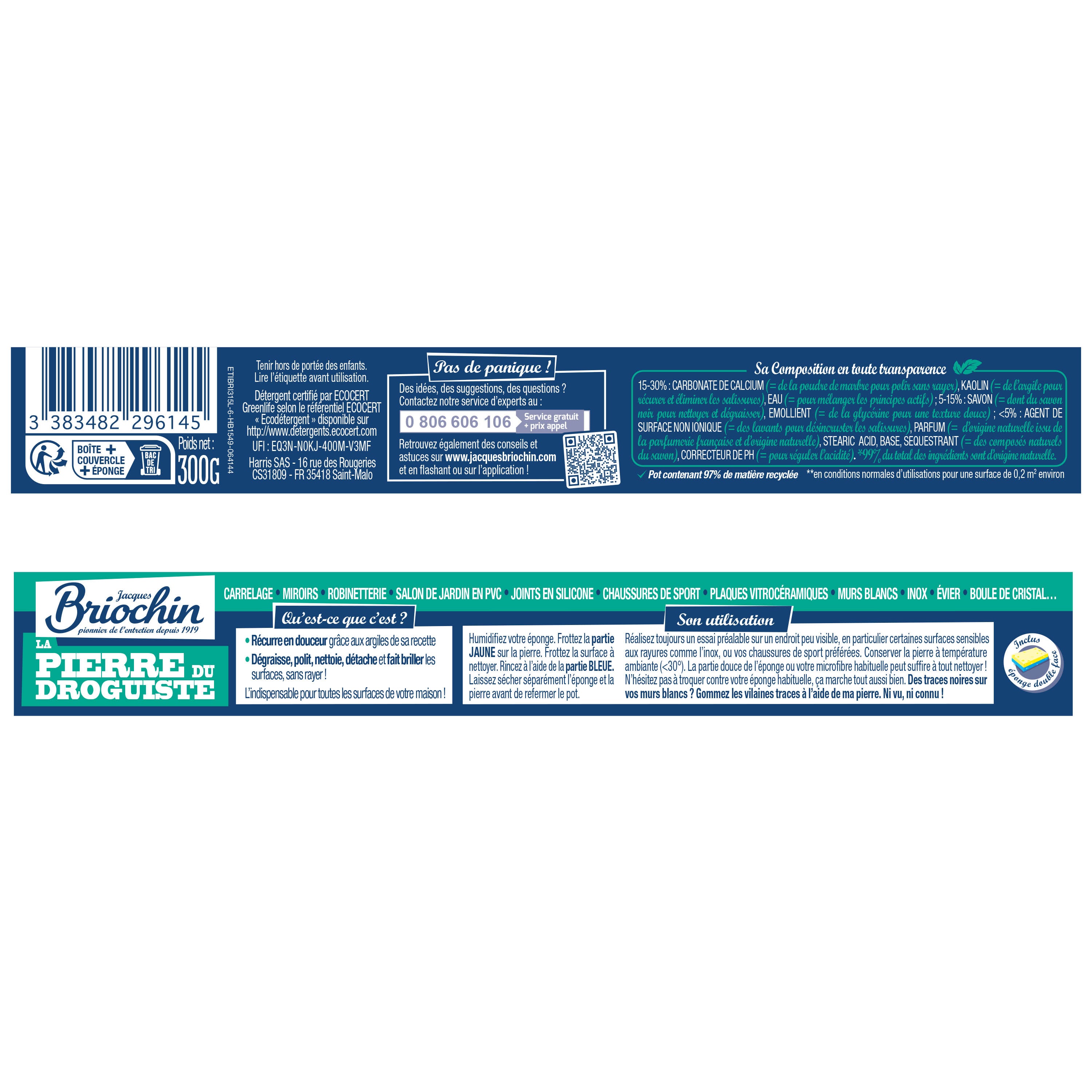 JACQUES BRIOCHIN - Pierre du droguiste 300g Menthe