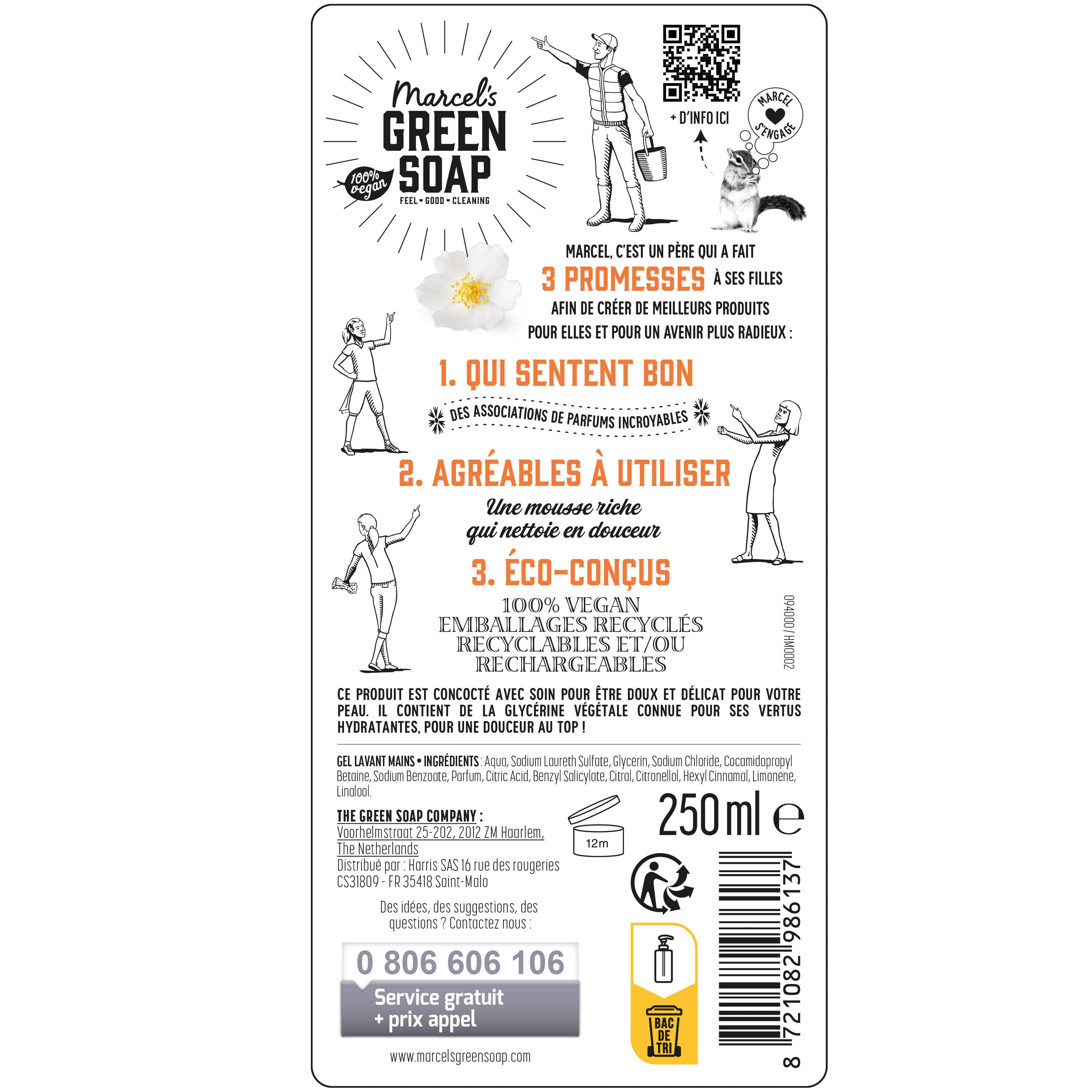 MARCEL'S GREEN SOAP - Le Gel Lavant Mains Orange & Jasmin 250ml Orange & Jasmin