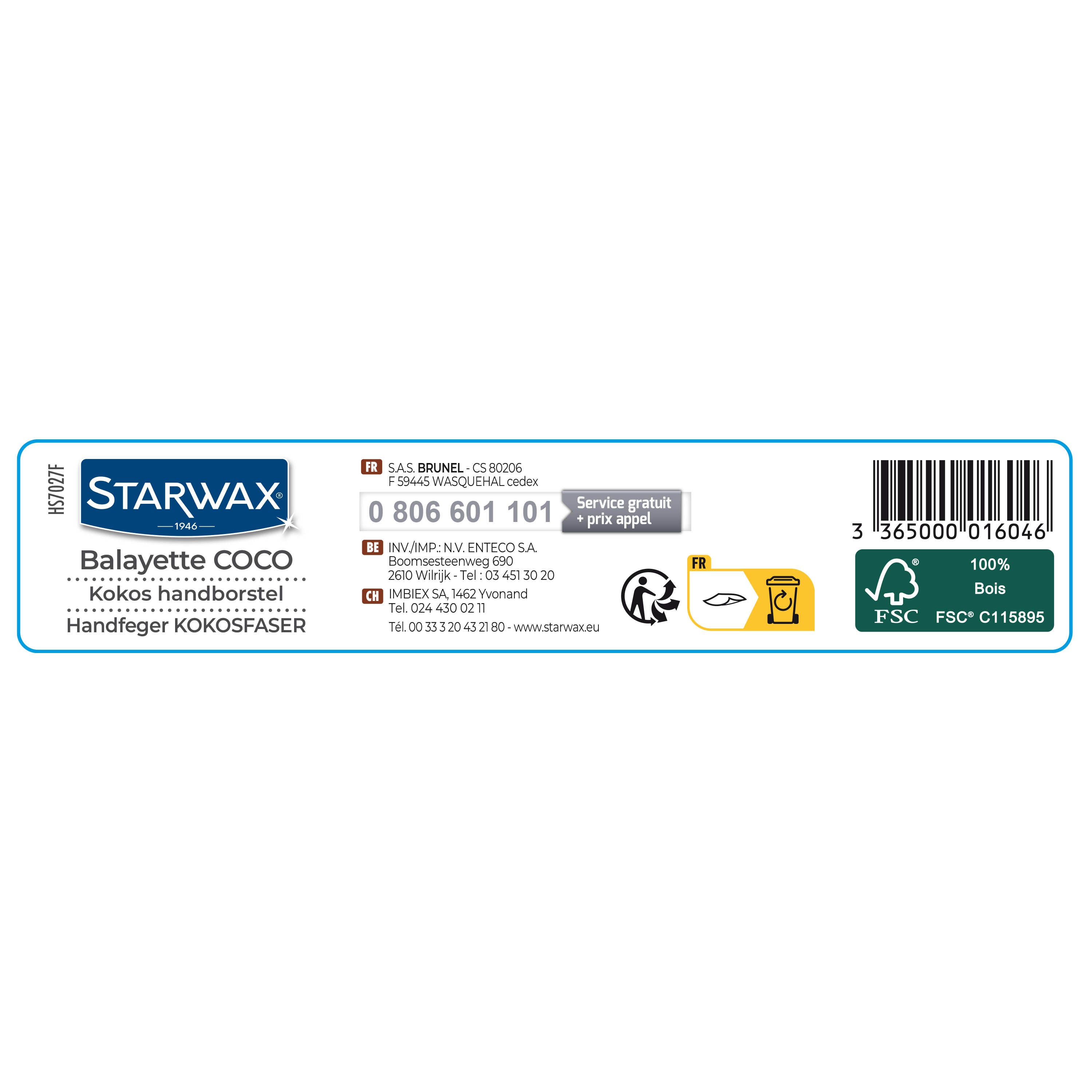 STARWAX - Balayette coco FSC® X1