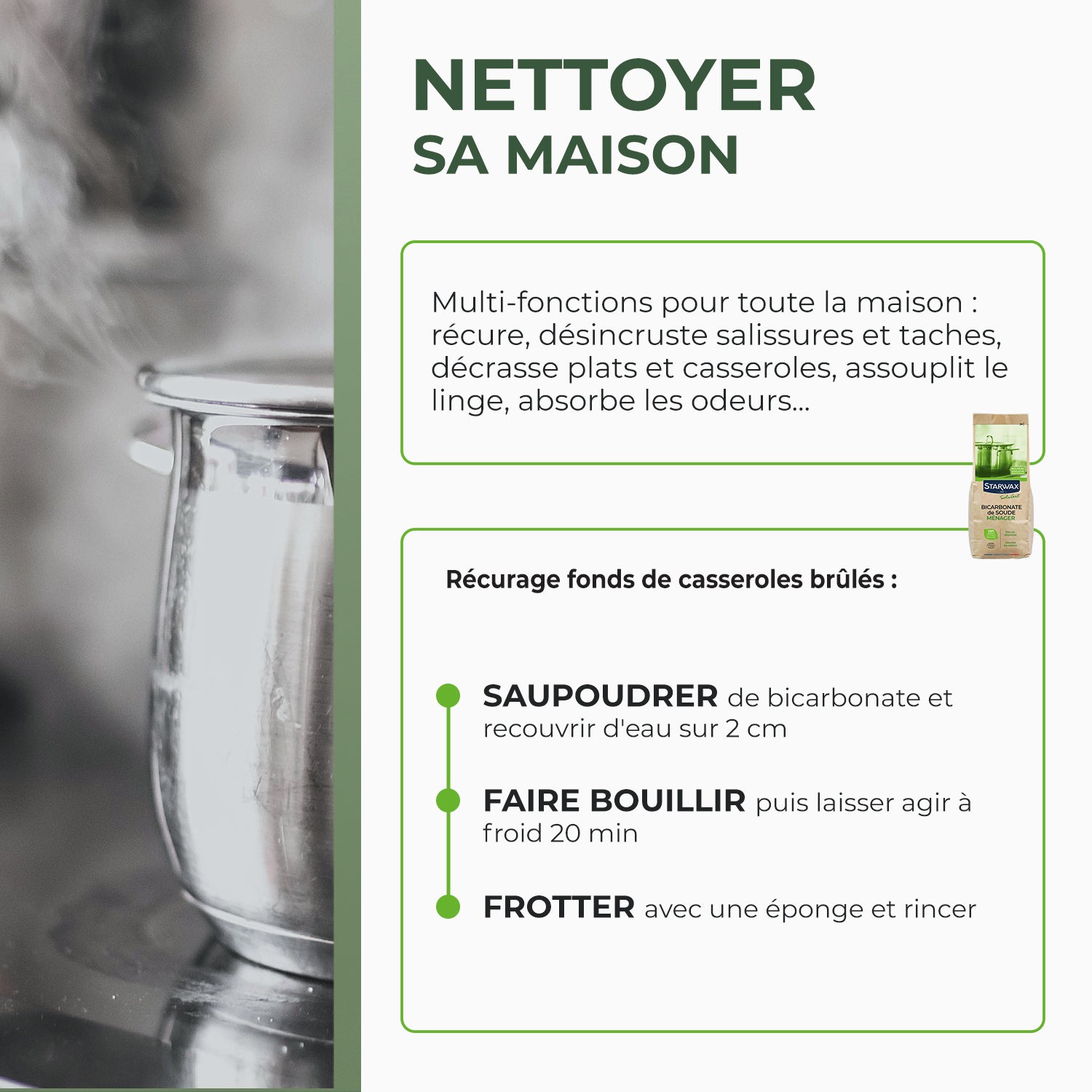 STARWAX SOLUVERT - Bicarbonate de soude ménager 1kg