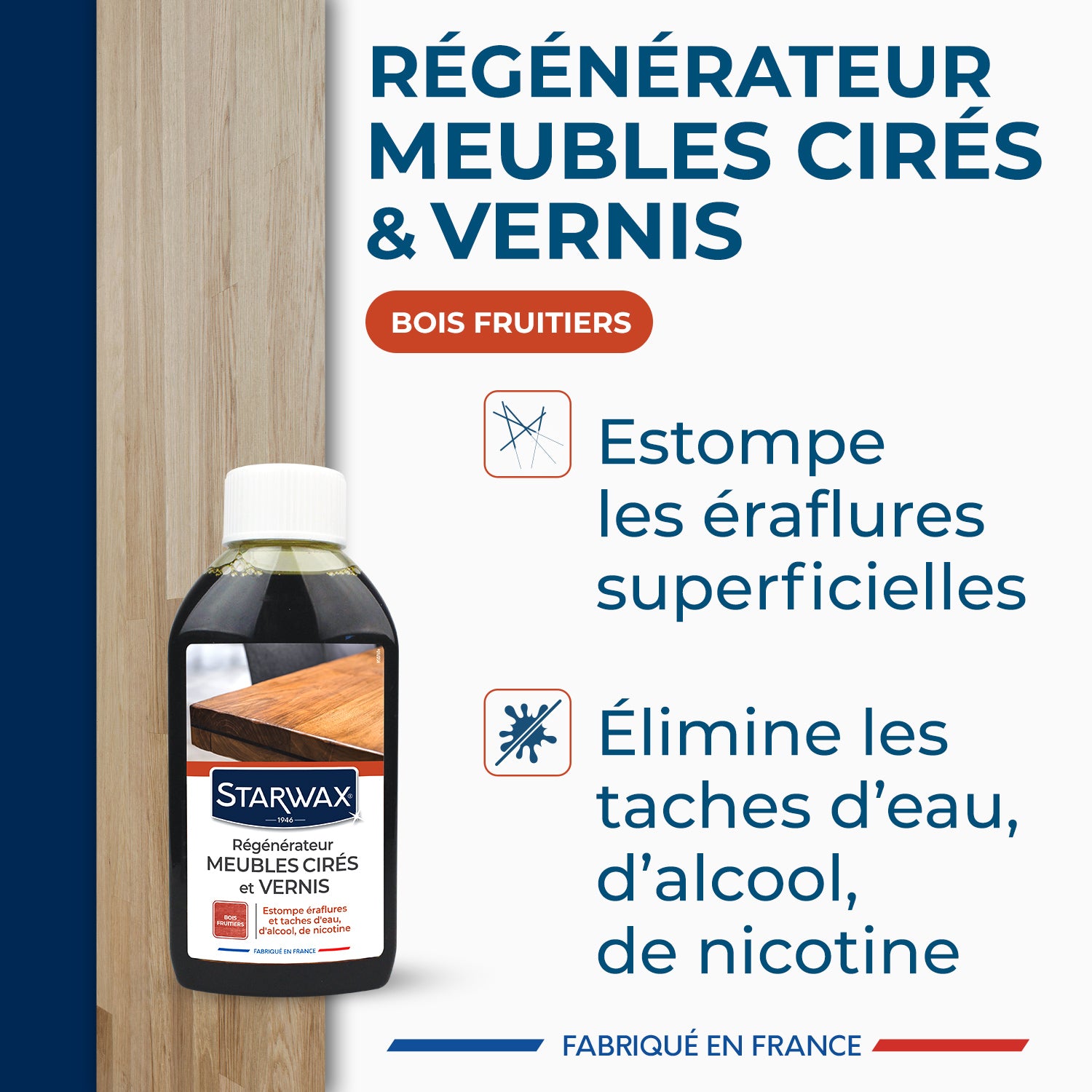 STARWAX - Régénérateur pour meubles cirés et vernis 250ml Bois clair