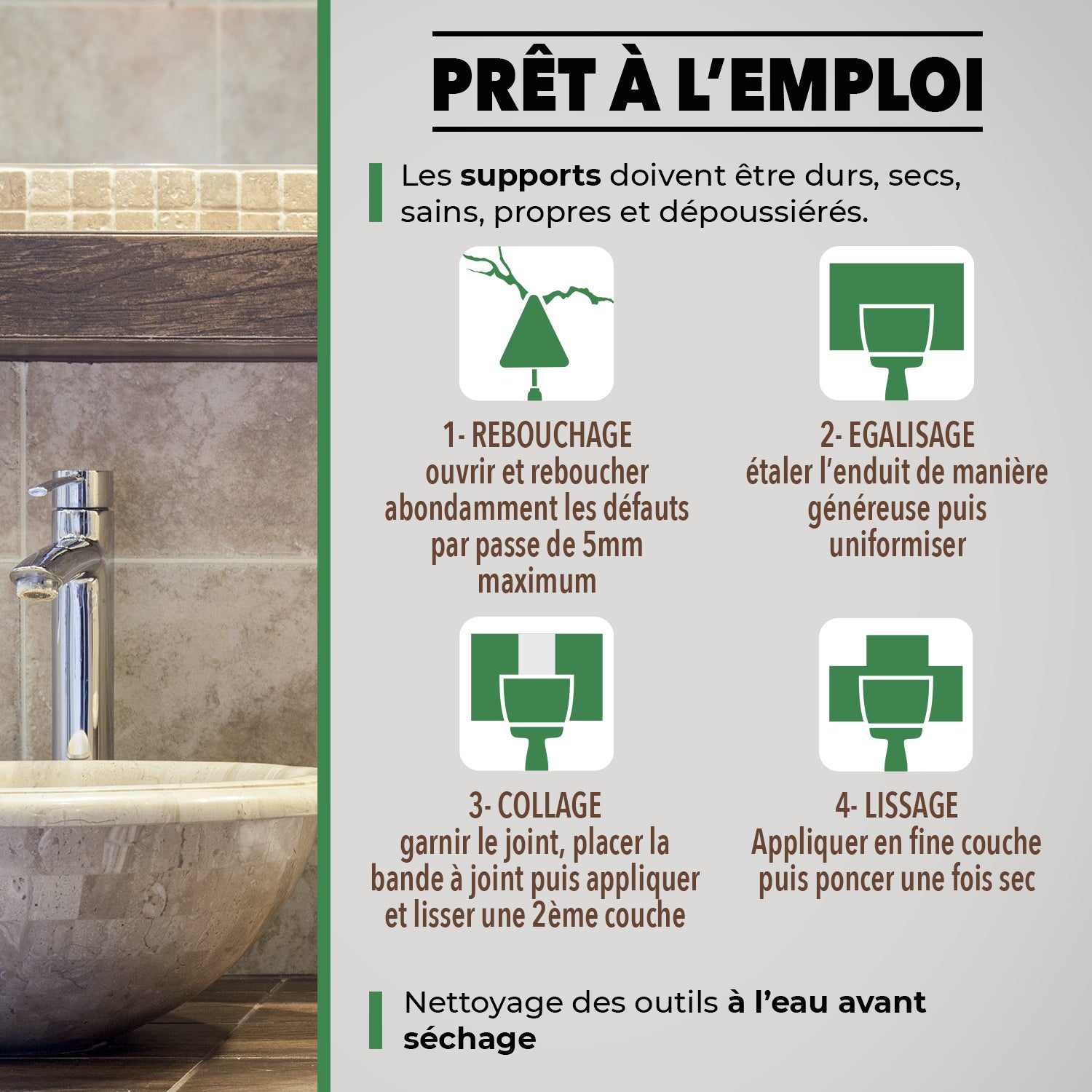 SINTO - Enduit universel pâte 330g Blanc