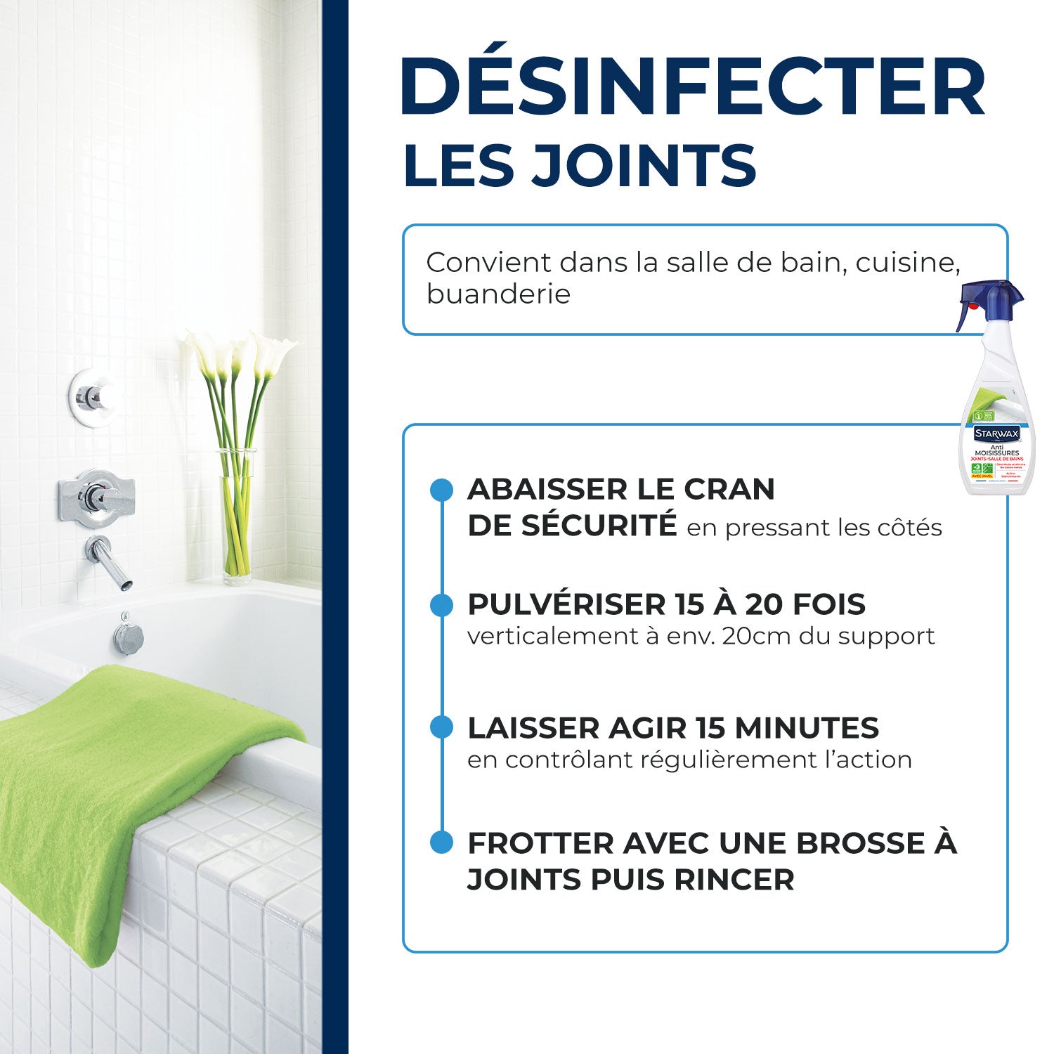 STARWAX - Anti-moisissures pour joints et salle de bains 500ml