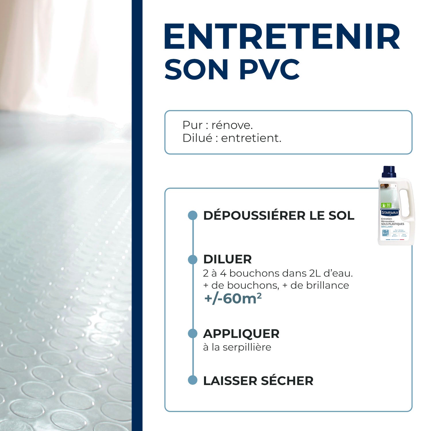 STARWAX - Entretien brillant pour sols PVC 1L
