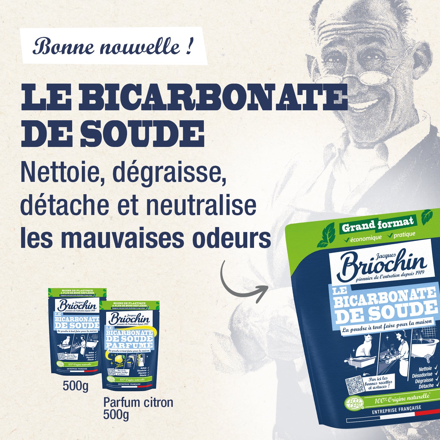 JACQUES BRIOCHIN - Le Bicarbonate de soude grand format - 900g 900g