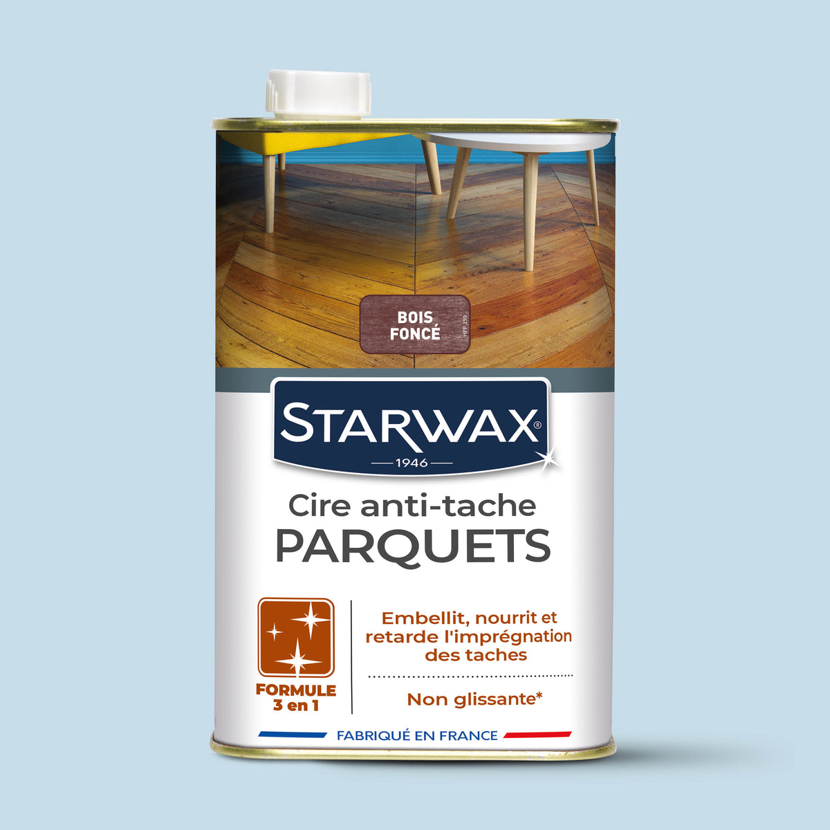 STARWAX - Cire Starlon anti-tache pour parquets cirés 1L Bois clair