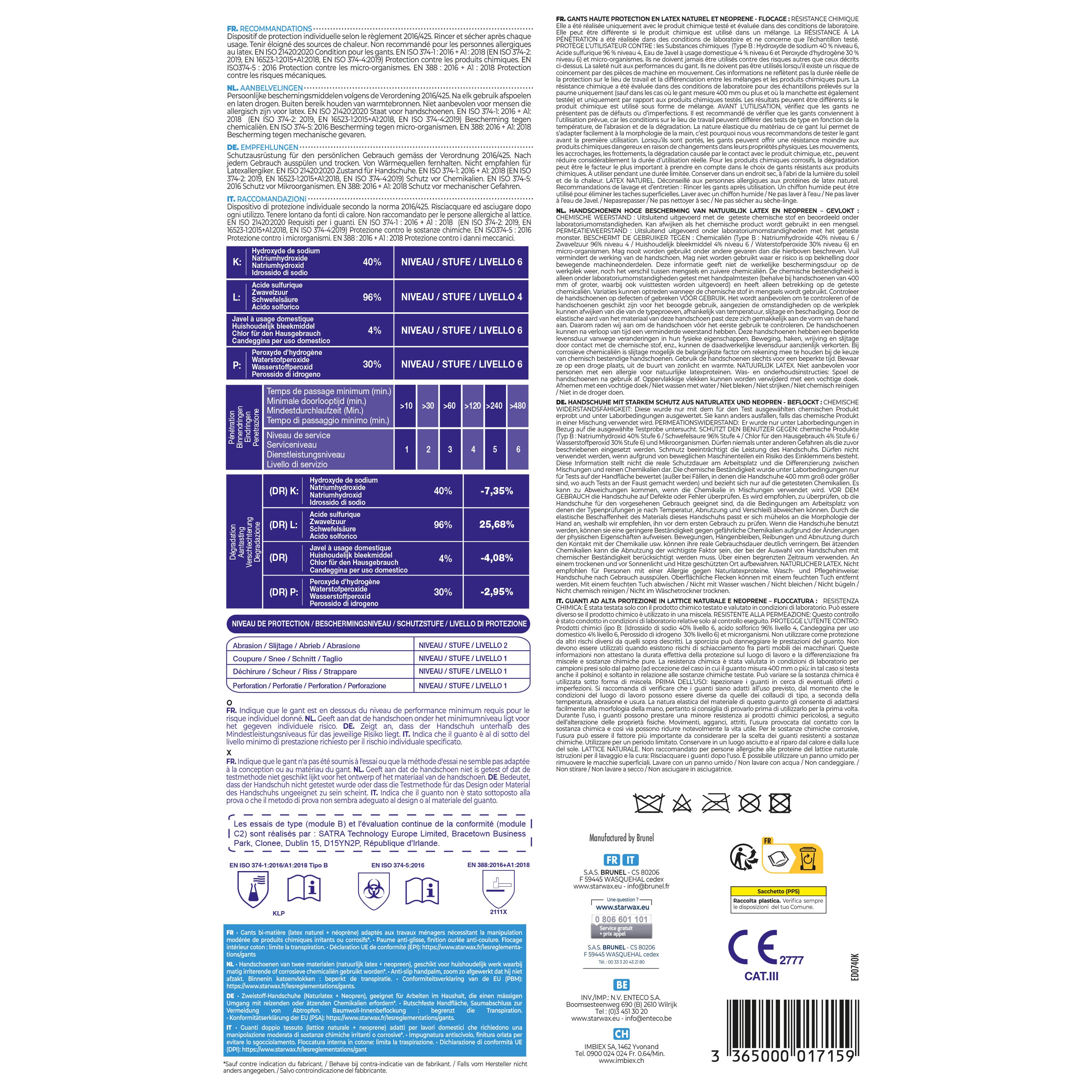 STARWAX - Gants HAUTE PROTECTION X1 M
