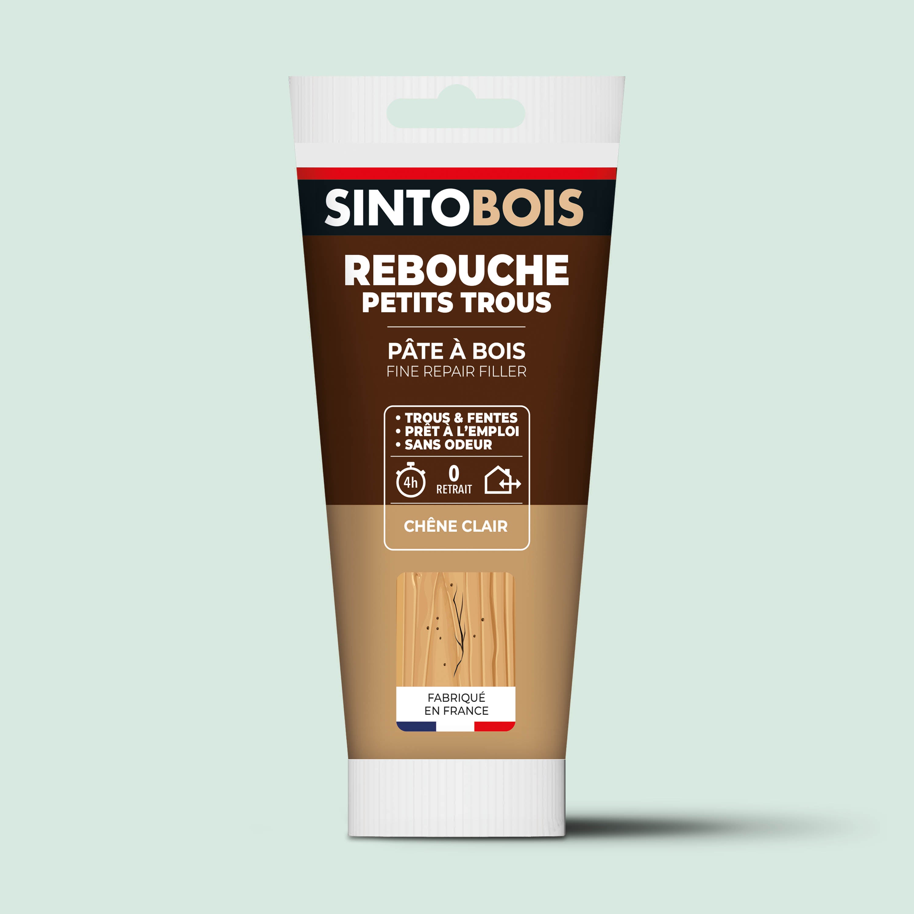 SINTO - Rebouche imperfections - Pâte à bois naturel 80g Blanc