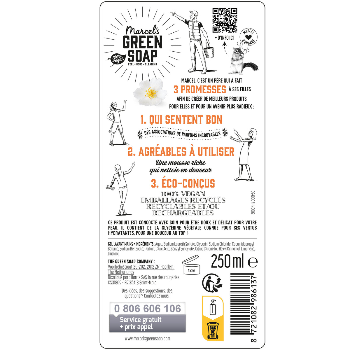 MARCEL'S GREEN SOAP - Le Gel Lavant Mains Orange & Jasmin 250ml Orange & Jasmin