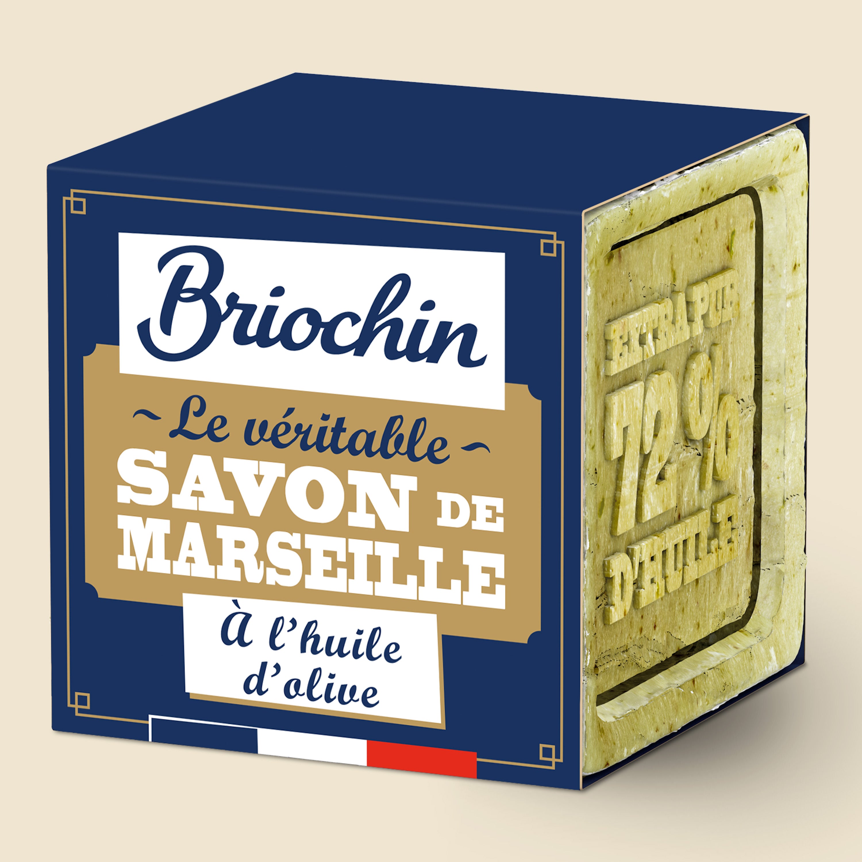 JACQUES BRIOCHIN - Cube de savon de Marseille 300g Sans parfum