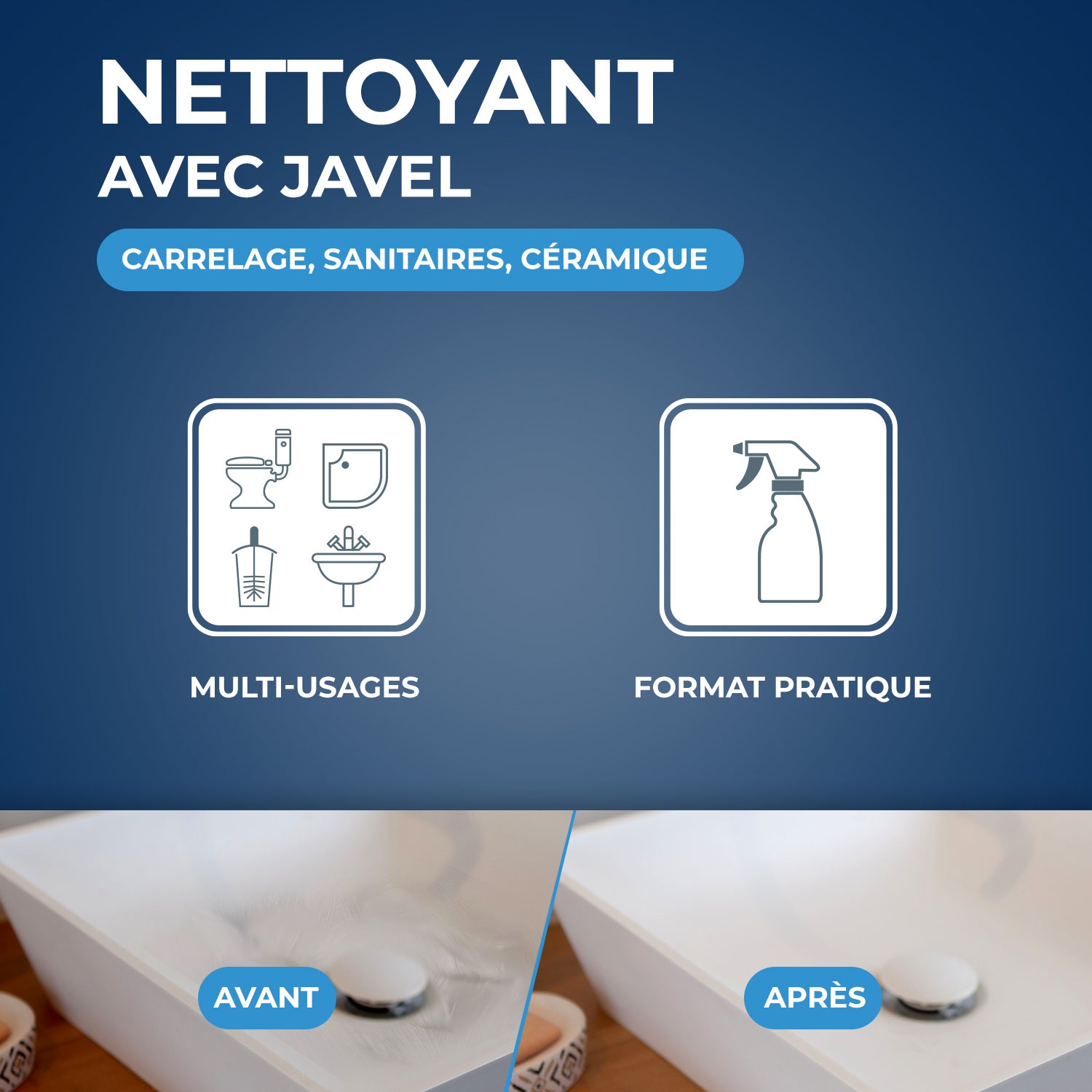 STARWAX - Nettoyant javel pour salle de bains 500ml