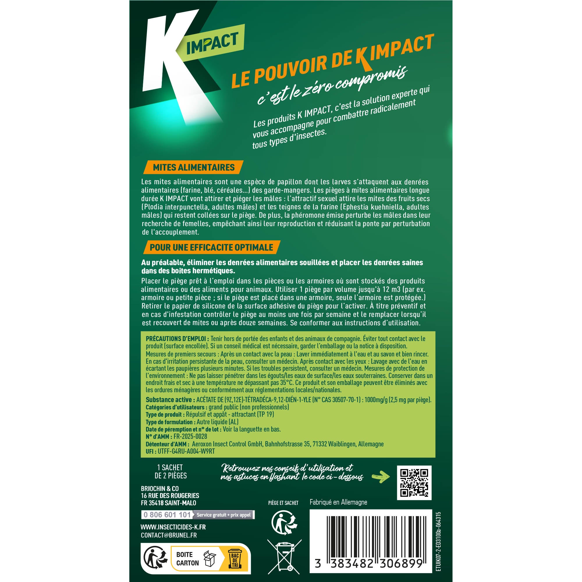 K - Pièges à mites alimentaires x 2