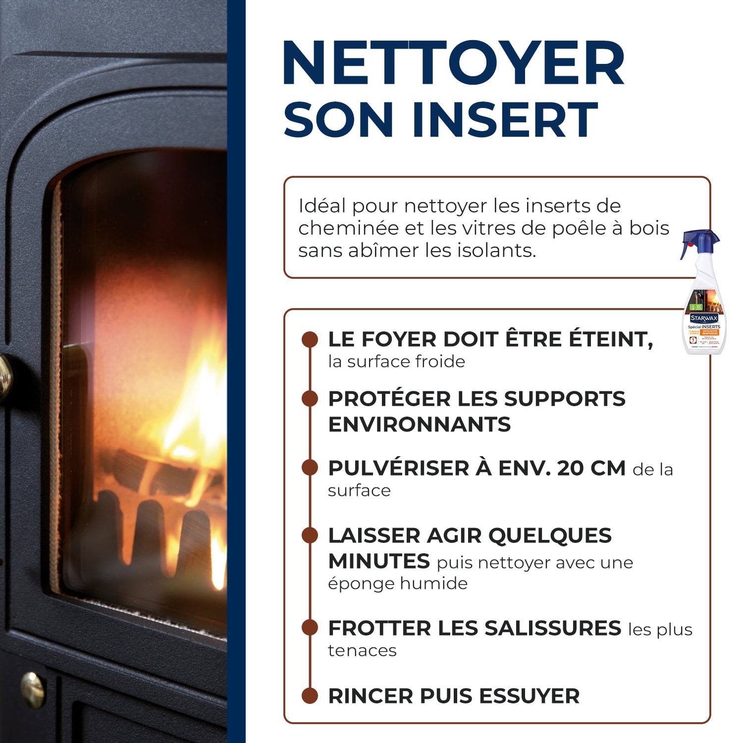 STARWAX - Nettoyant express inserts pour poêle & cheminée
500ml