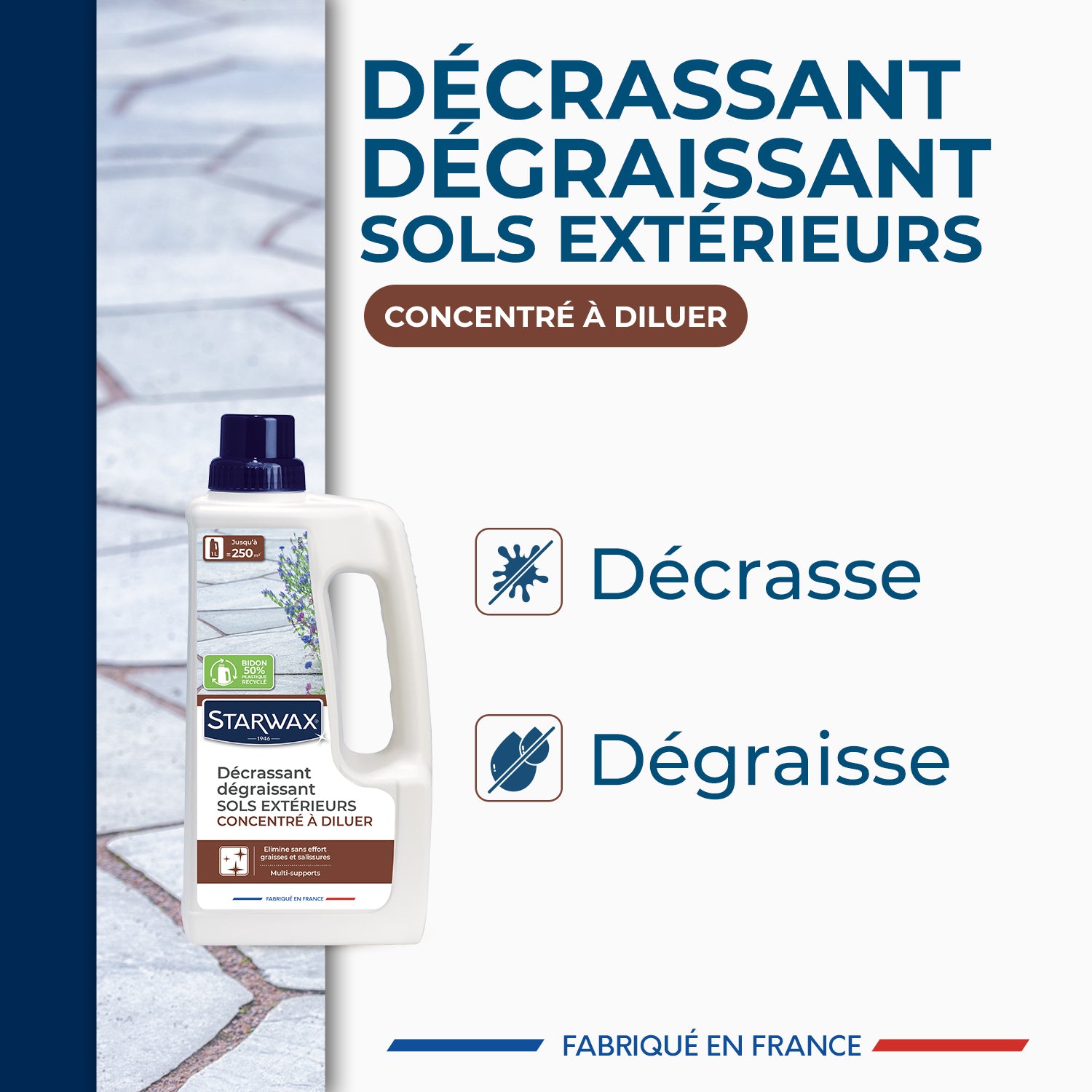 STARWAX - Décrassant dégraissant pour sols extérieurs
1L