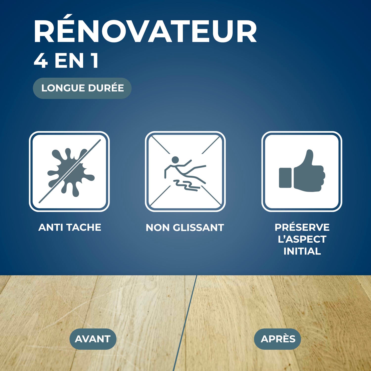STARWAX - Rénovateur 4 en 1 Parquets mats et stratifiés 1L