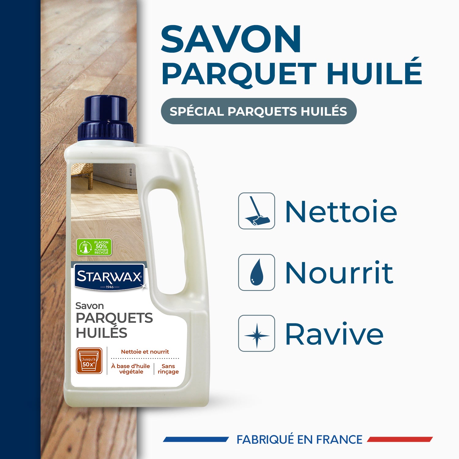 STARWAX - Savon d'entretien pour parquets huilés
1L