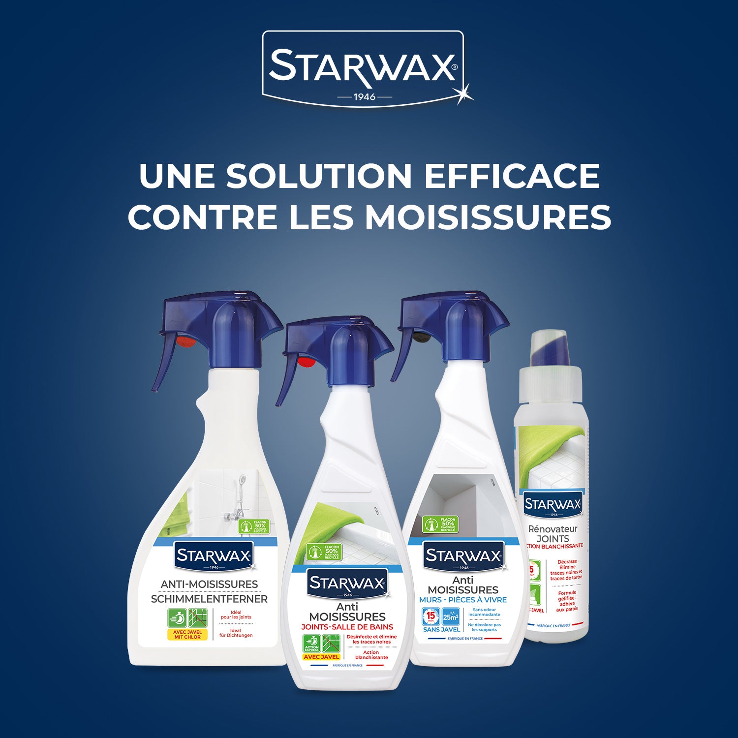 STARWAX - Rénovateur joints - action blanchissante avec Javel - Gel avec brosse intégrée
250ml